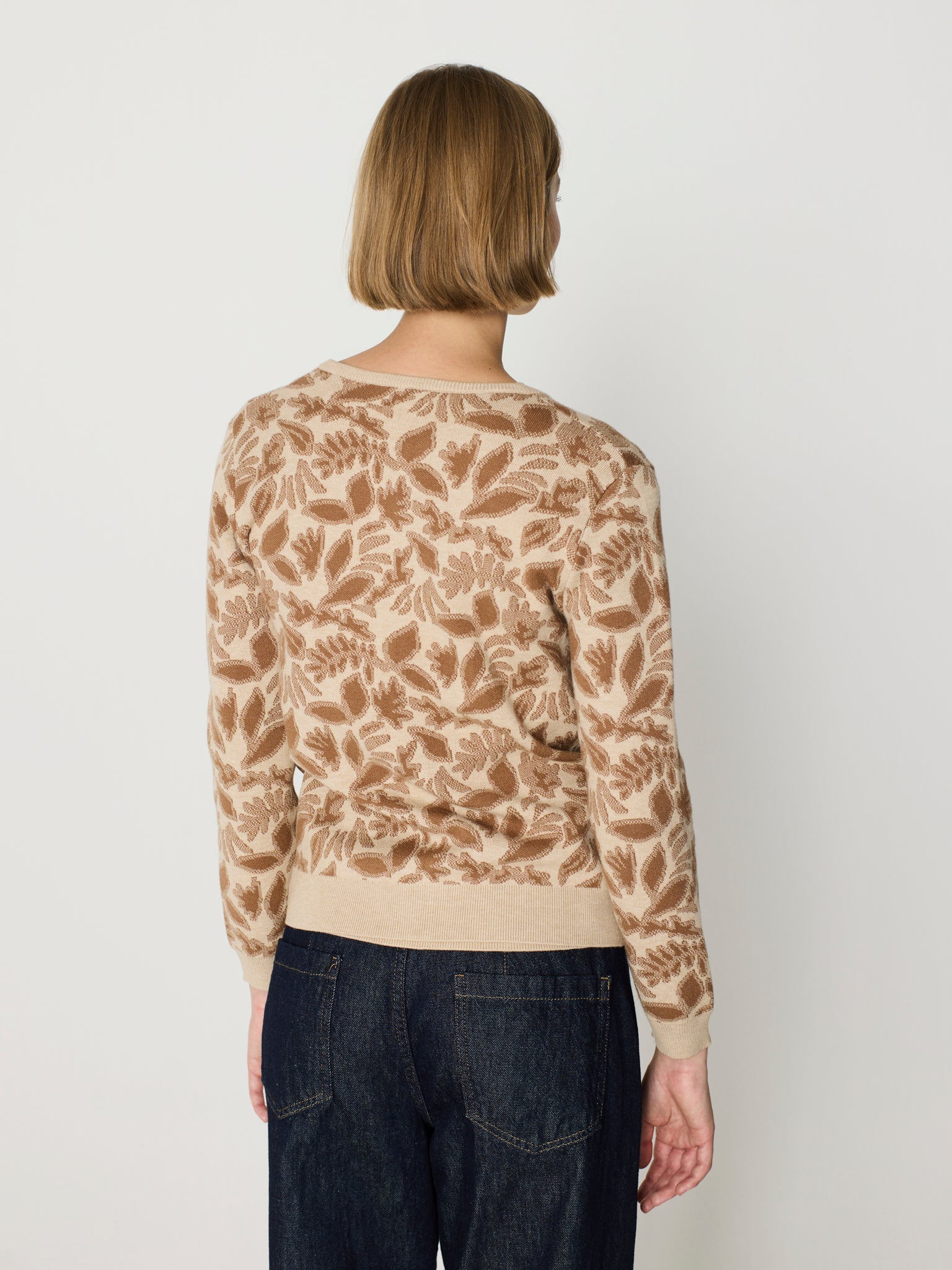 Chaqueta con jacquard de flores