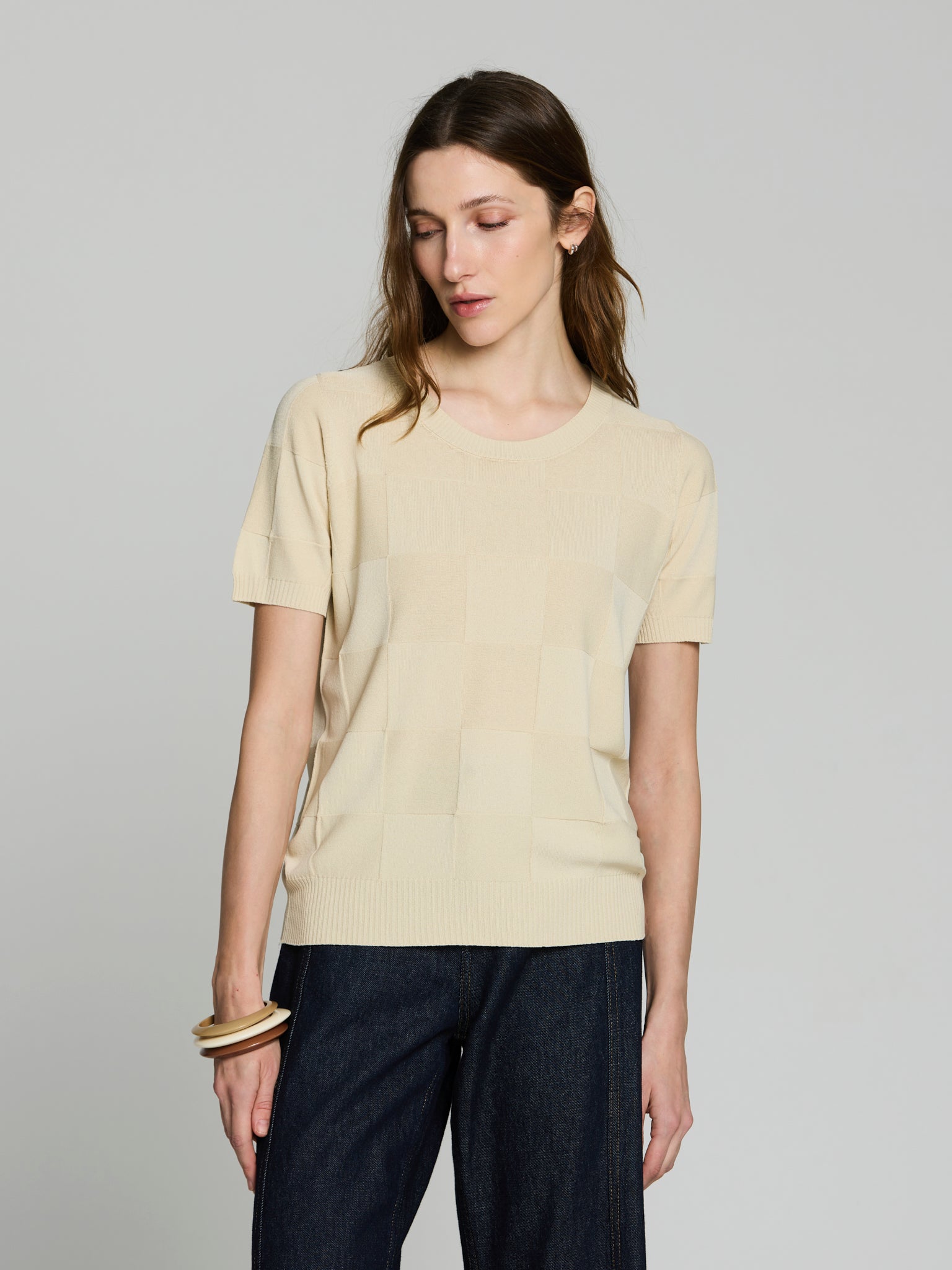 Jersey textura cuadros