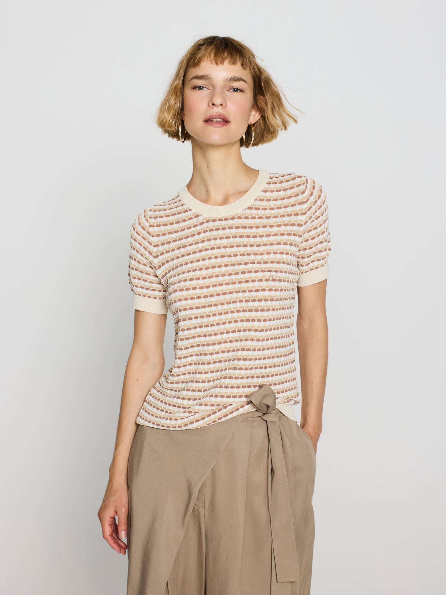 Jersey gofrado tricolor