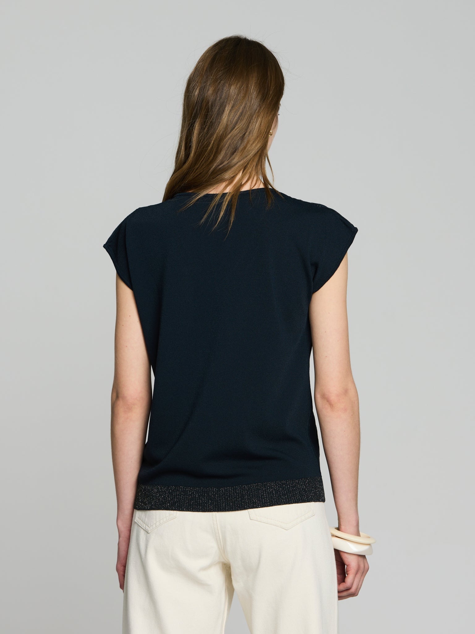 Jersey geométrico lúrex