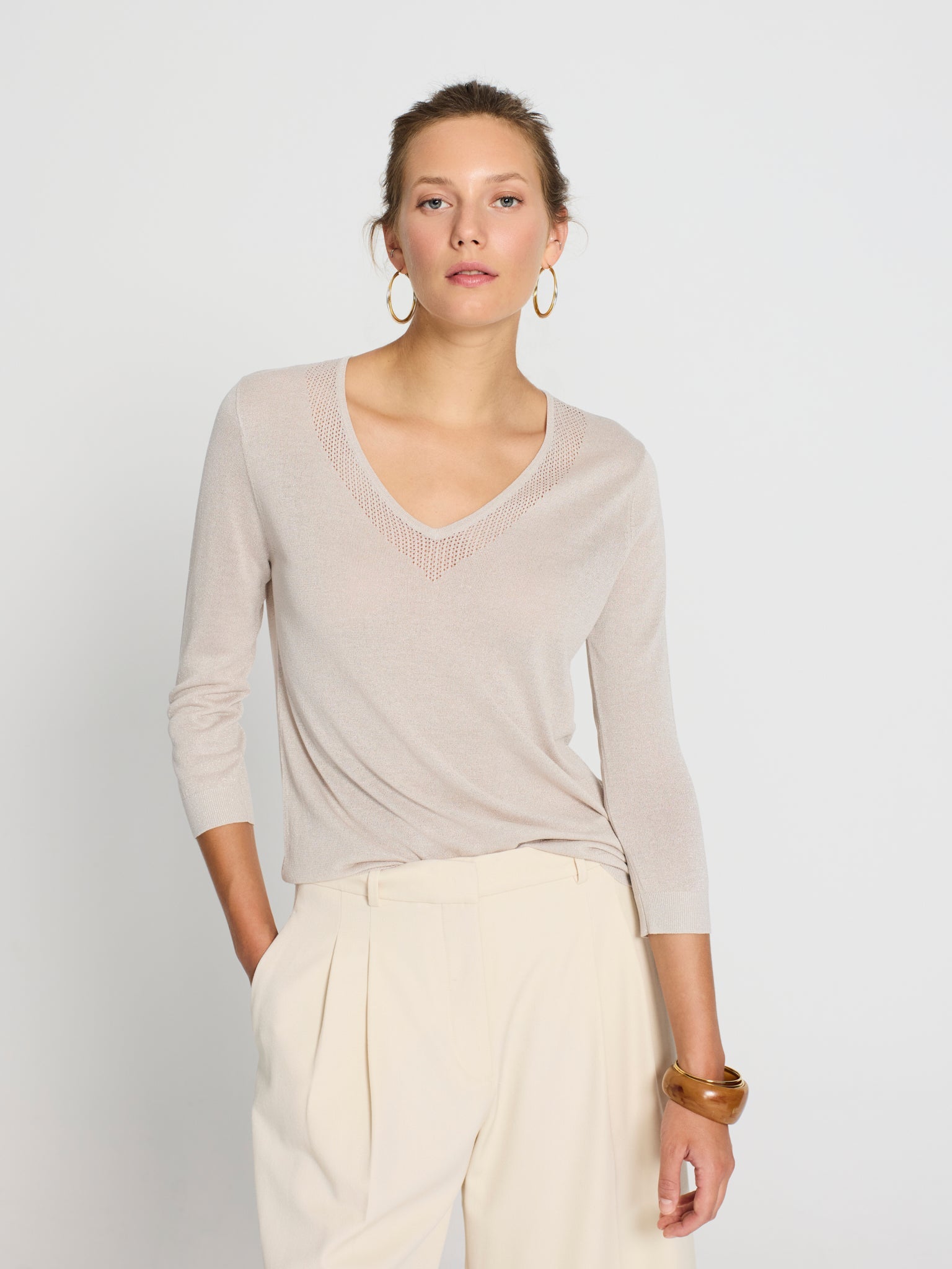 Jersey calado lúrex