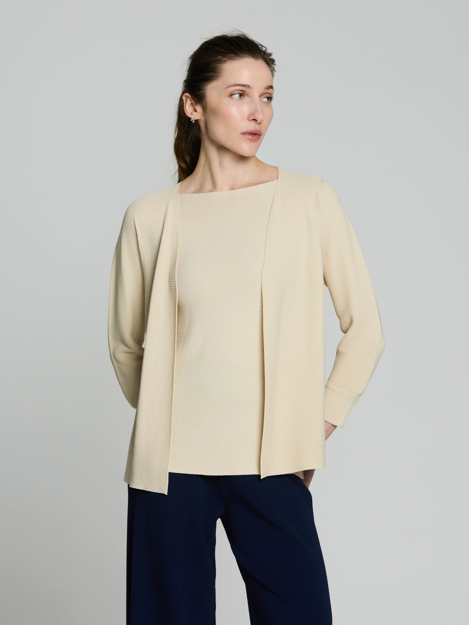 Cárdigan punto otoman