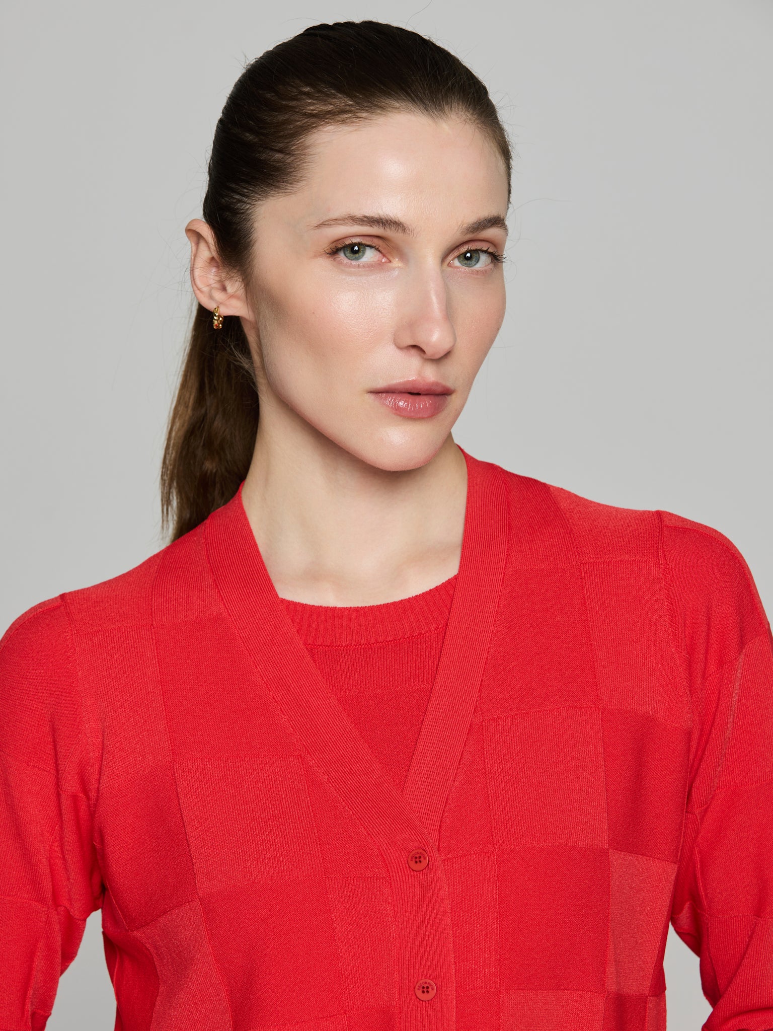 Càrdigan textura quadres