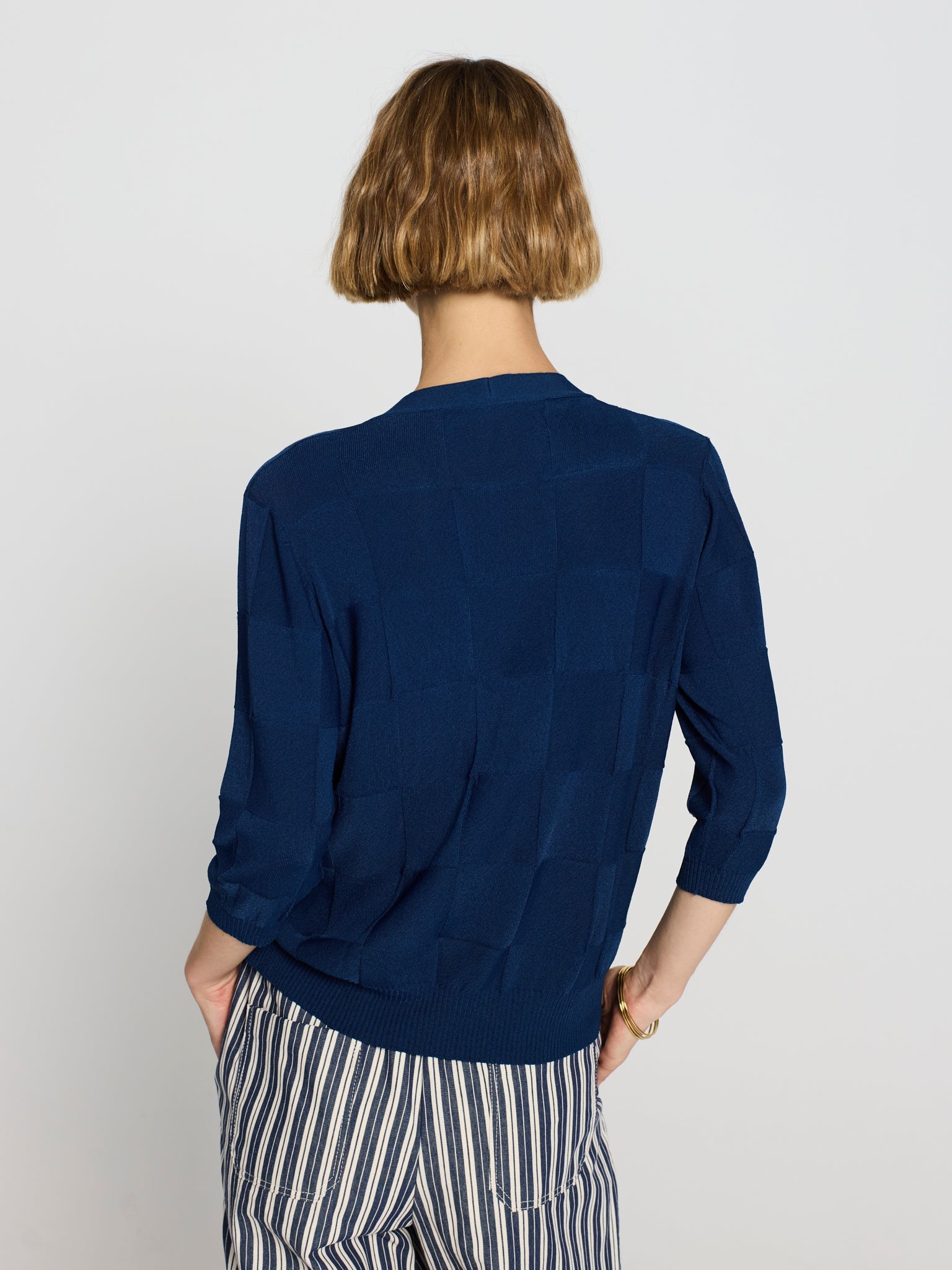 Cárdigan textura cuadros