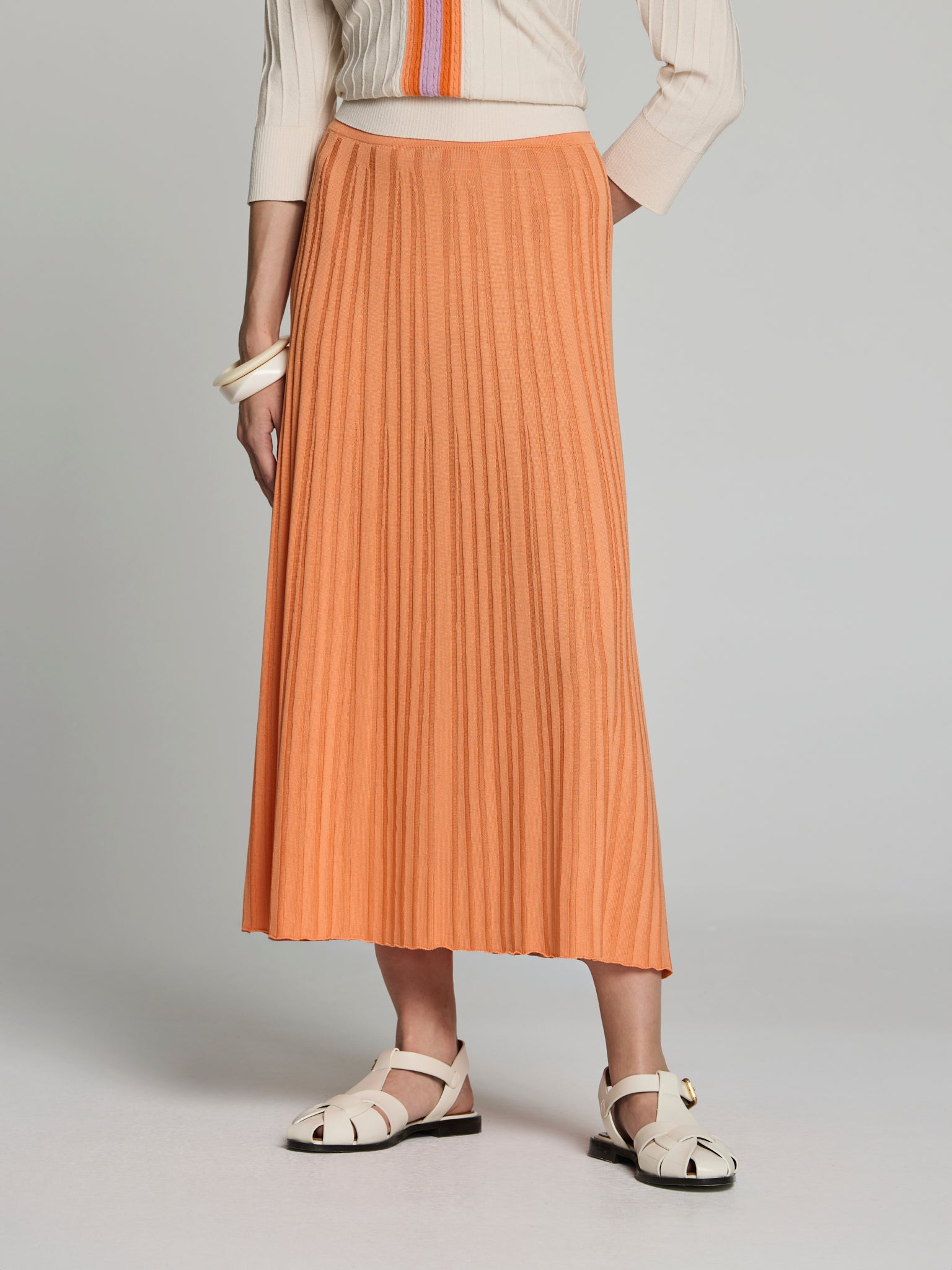 Falda canalé tencel