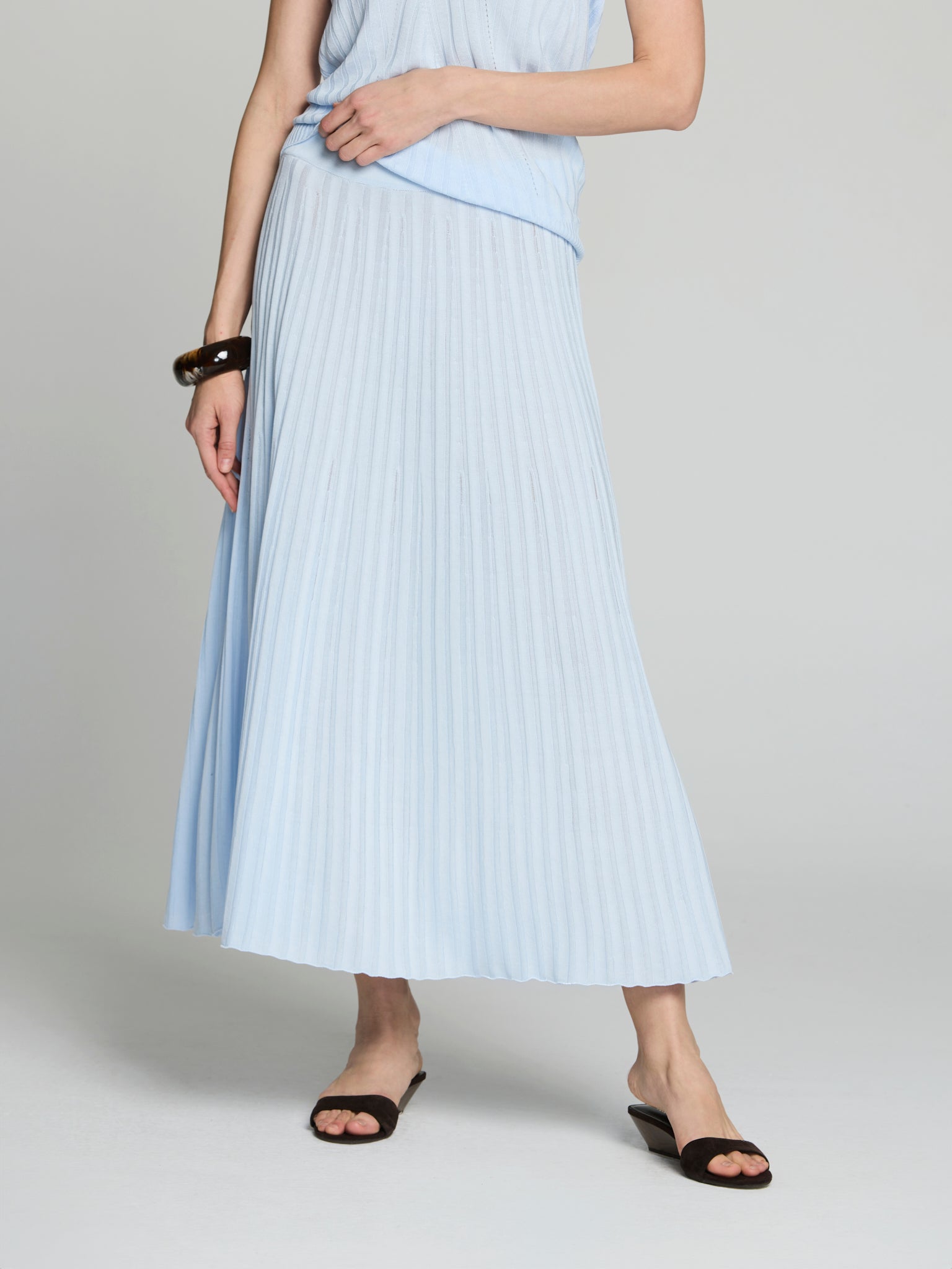 Falda canalé tencel