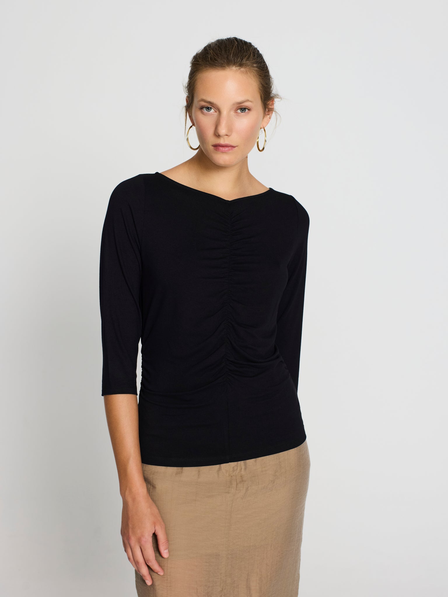 Camiseta fruncida viscosa