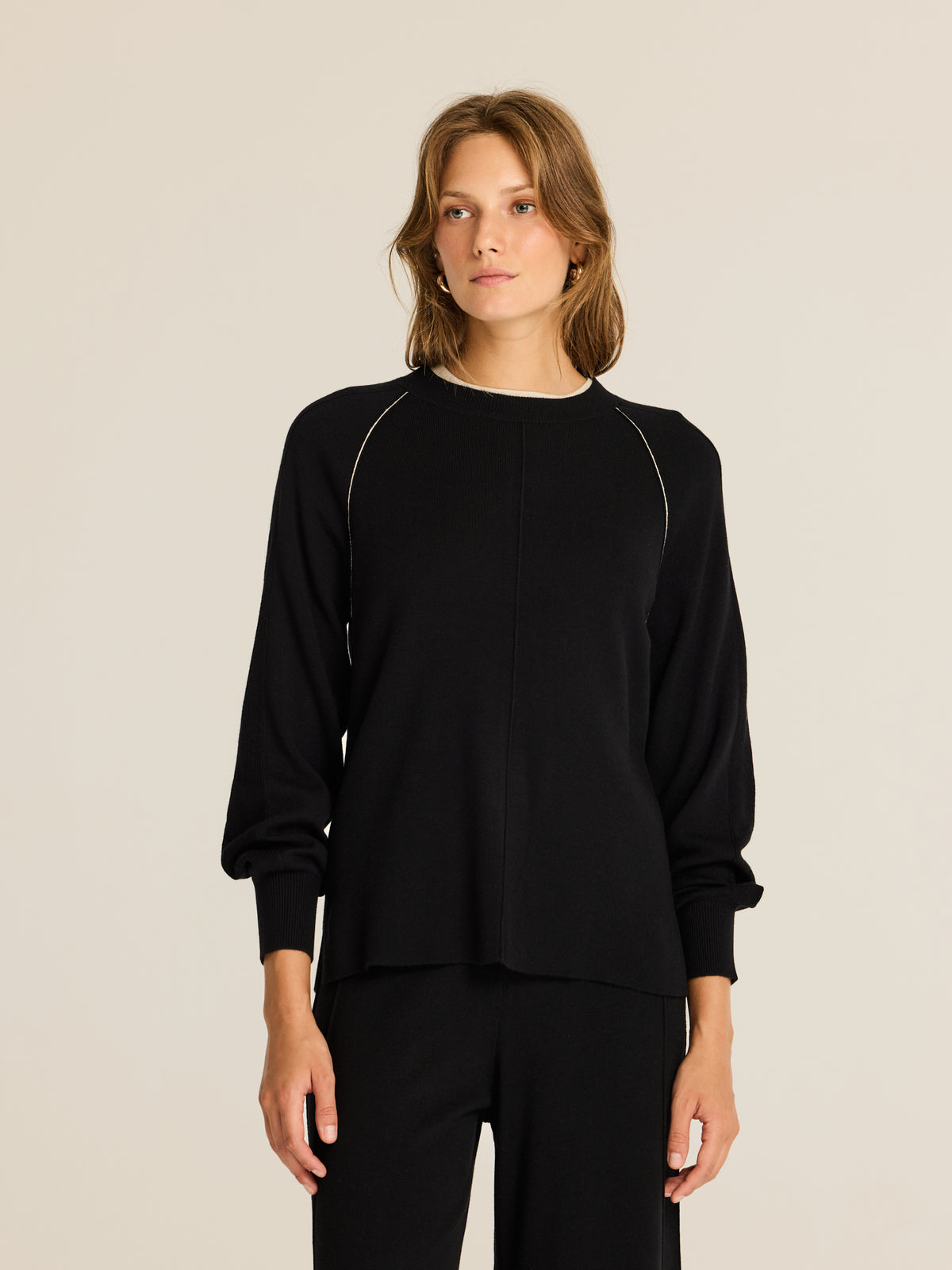 Sweater with contrast detail