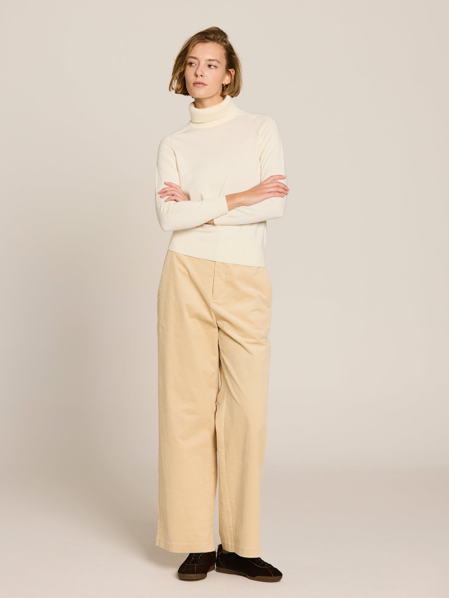 High-neck knit sweater