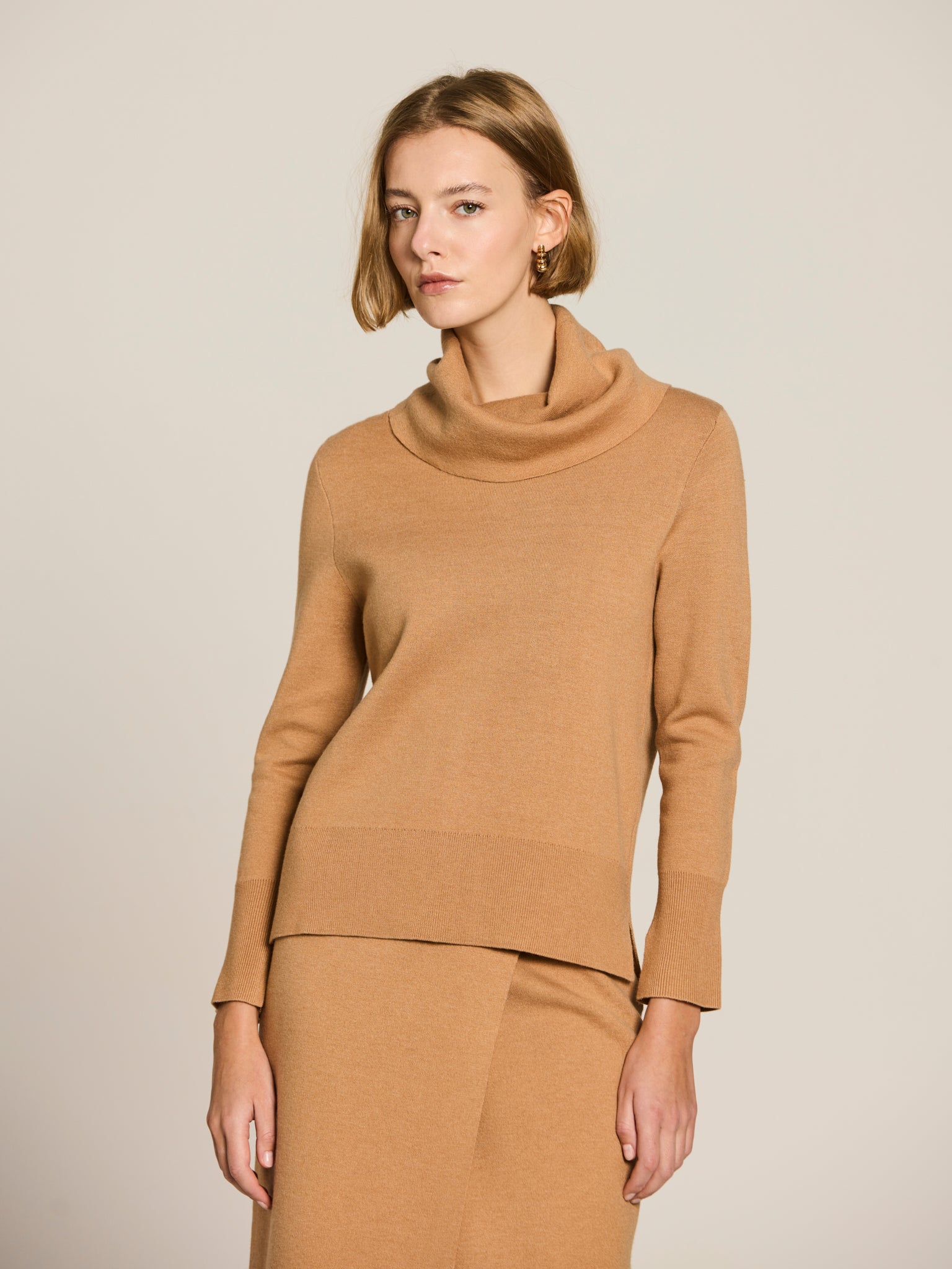 Jersey de punto Milano con cuello vuelto