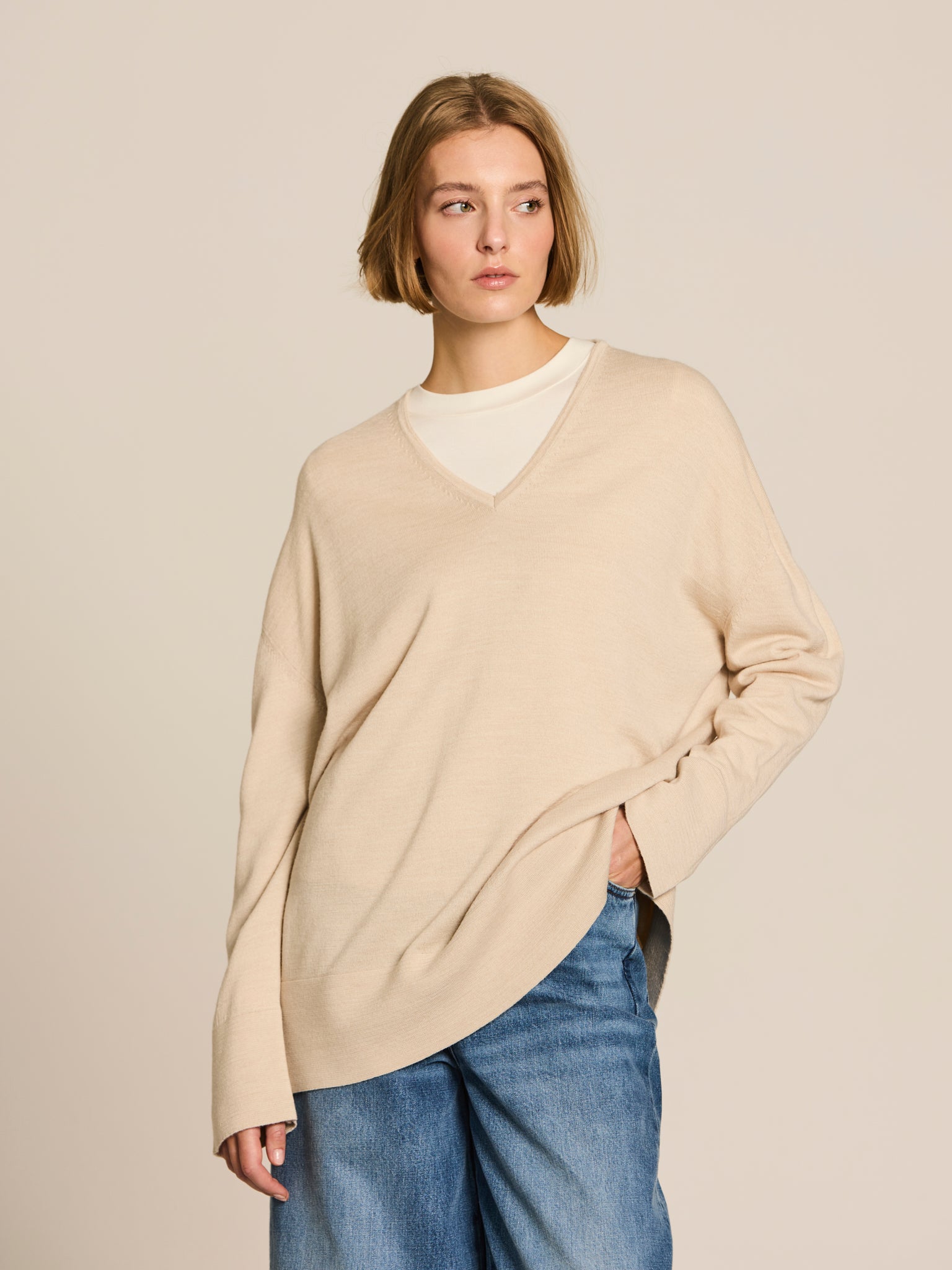 Jersey de punto con escote en V