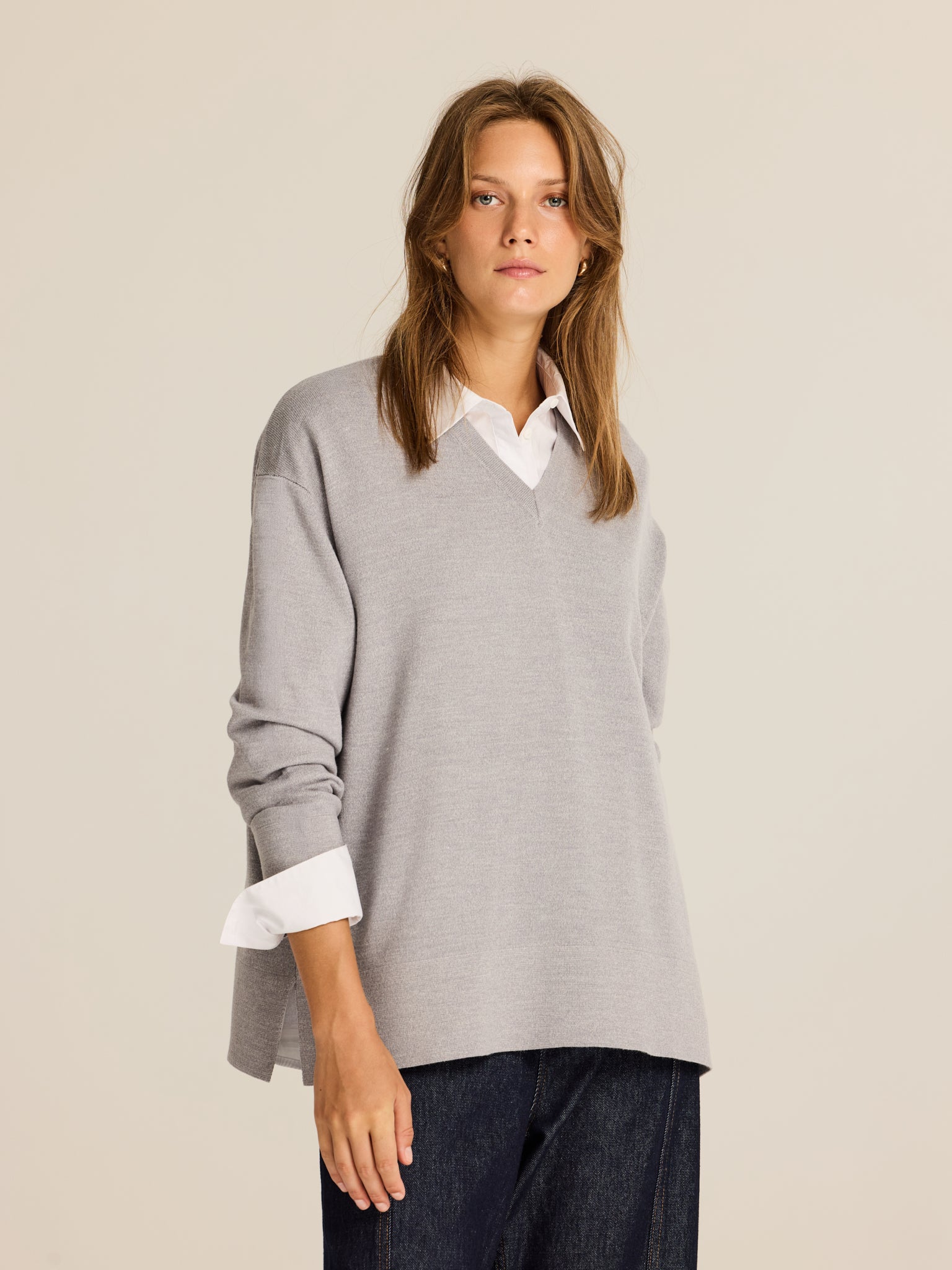 Jersey de punto con escote en V