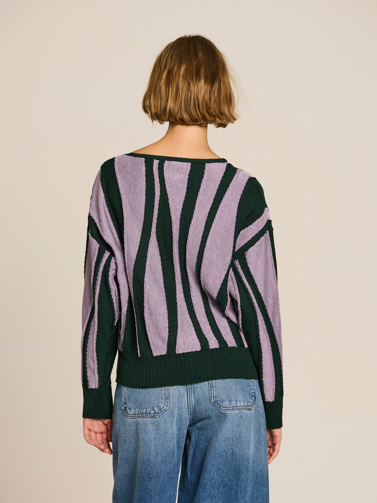 Two-tone wave sweater