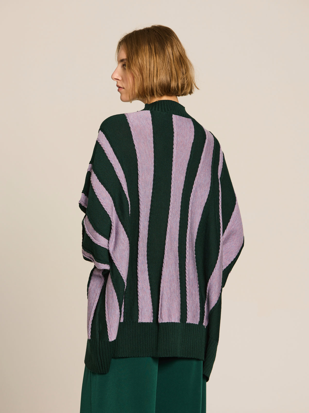 Oversized two-tone sweater