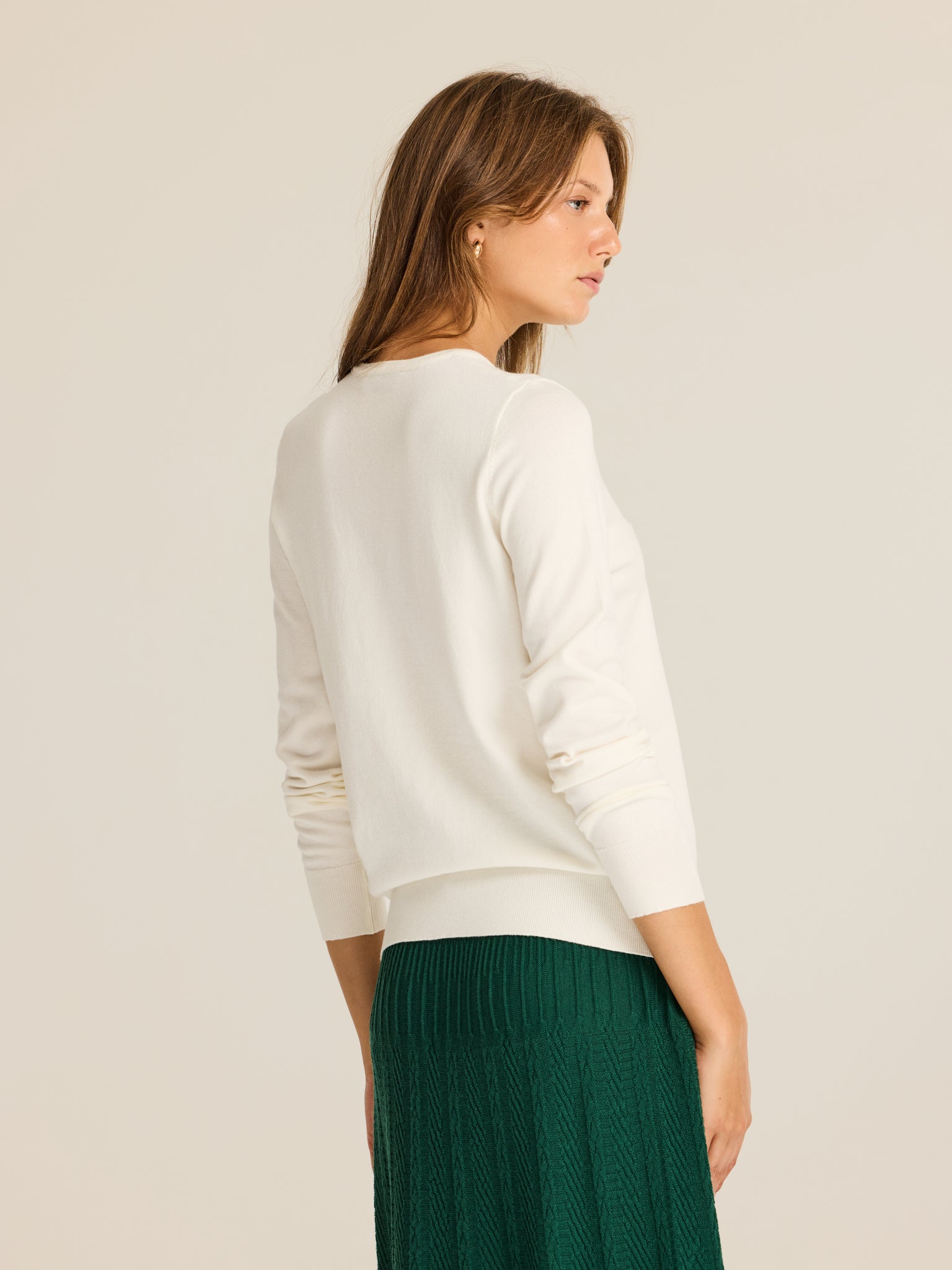 Viscose crew neck sweater