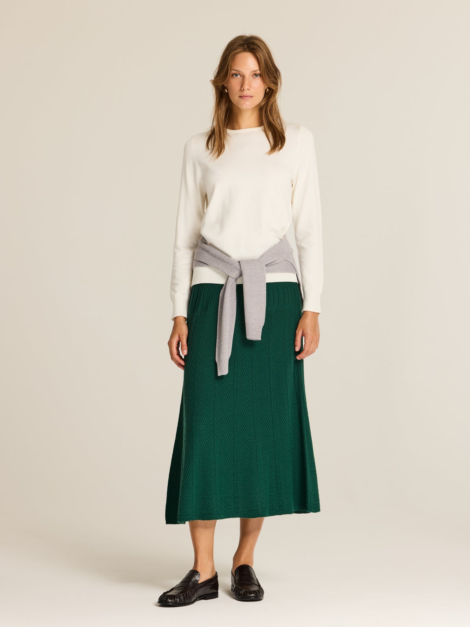 Viscose crew neck sweater