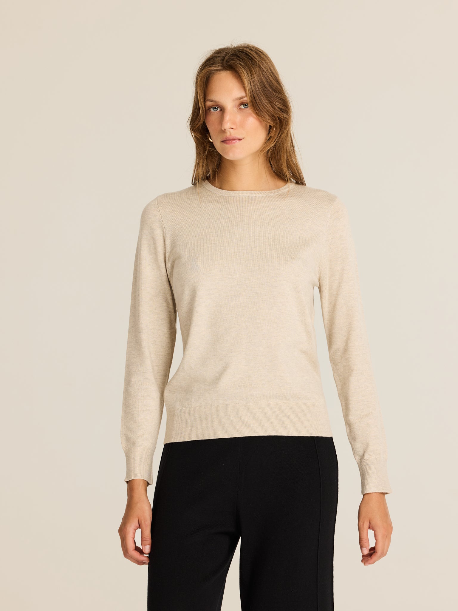 Viscose round neck sweater