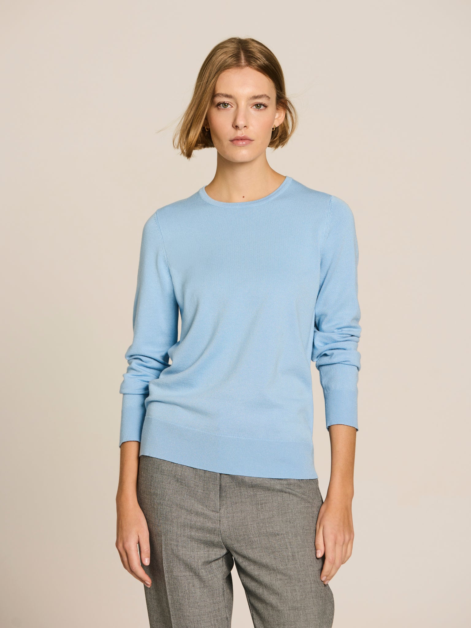 Viscose crew-neck jumper