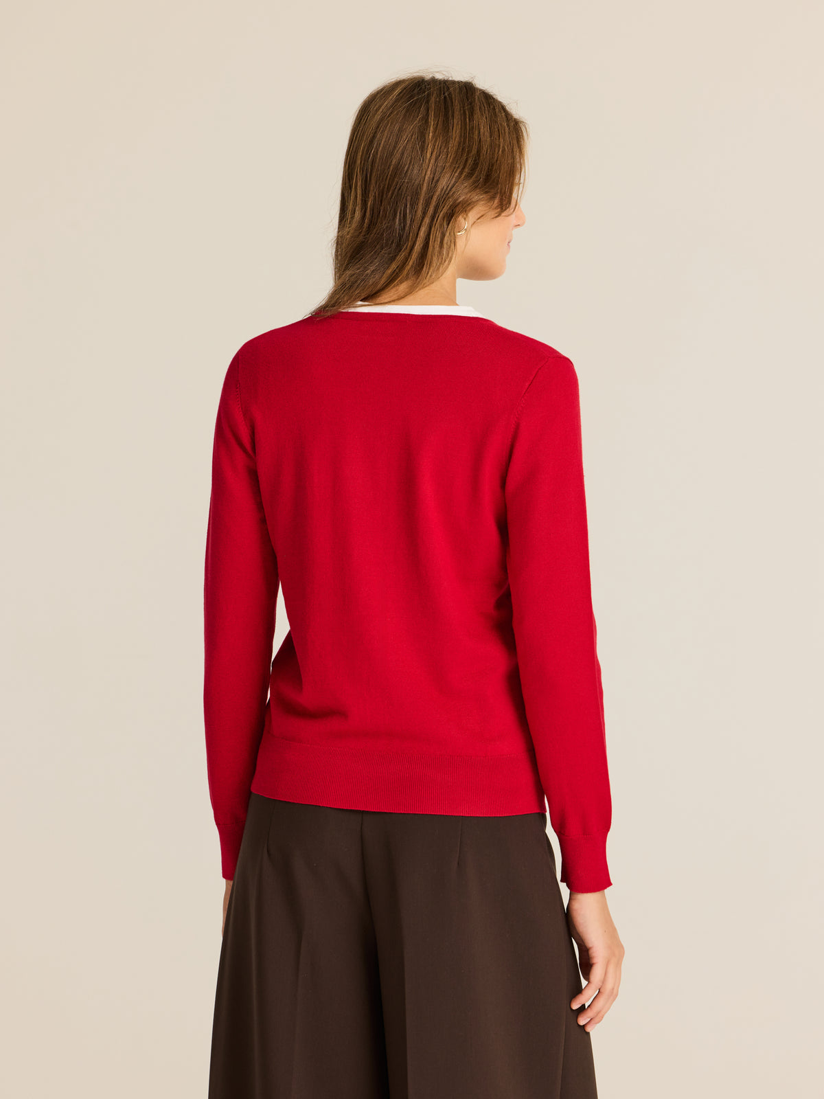 Jersey de viscosa con escote en V
