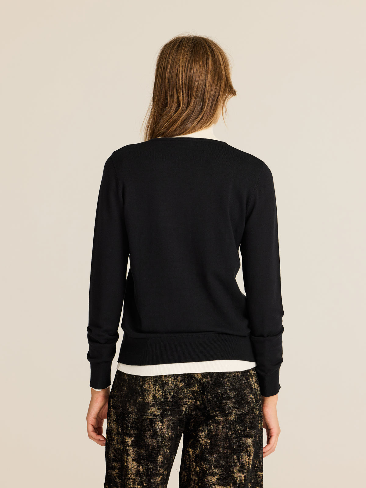 Jersey de viscosa con escote en V