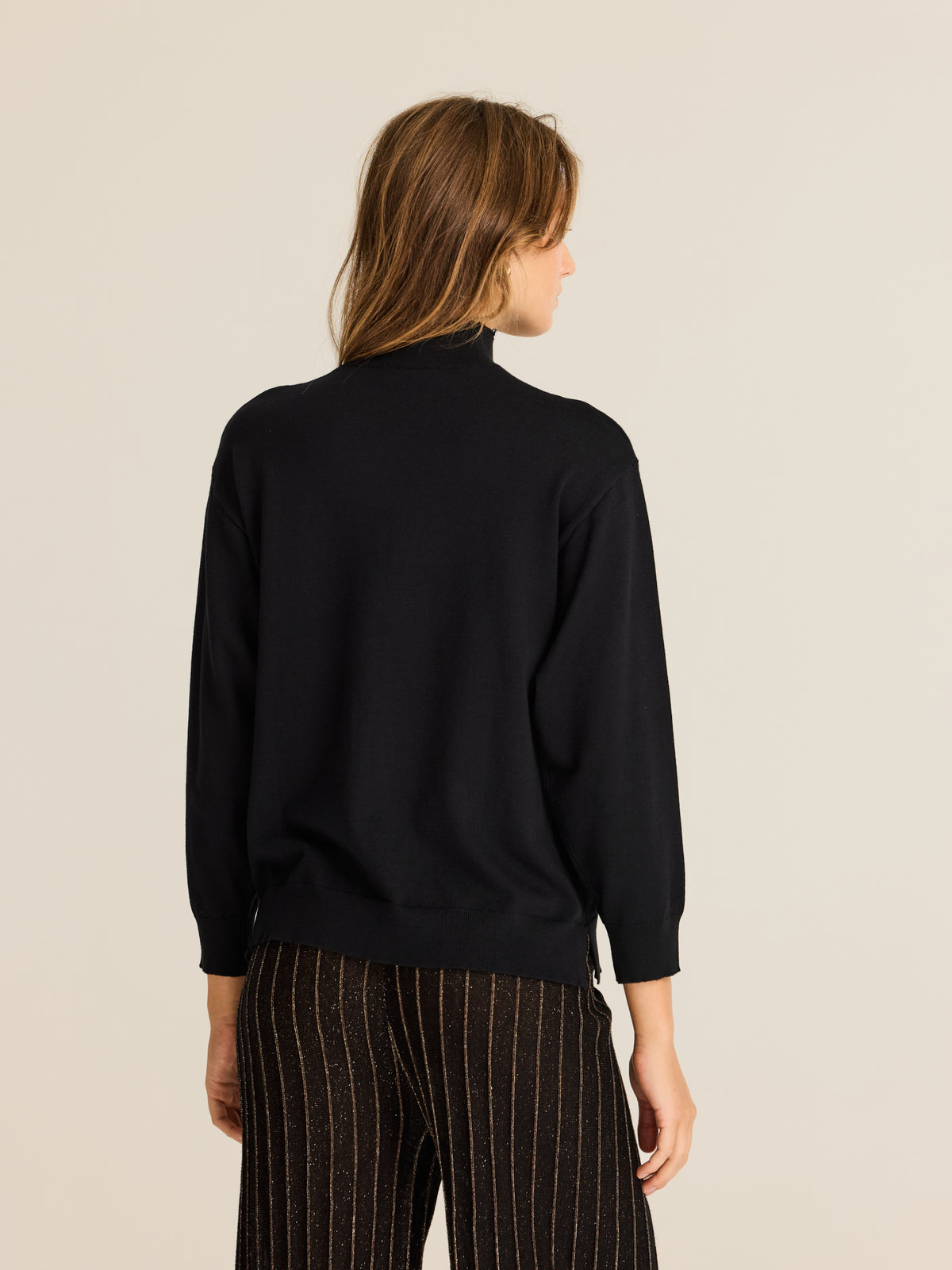 Jersey de viscosa con cuello perkins
