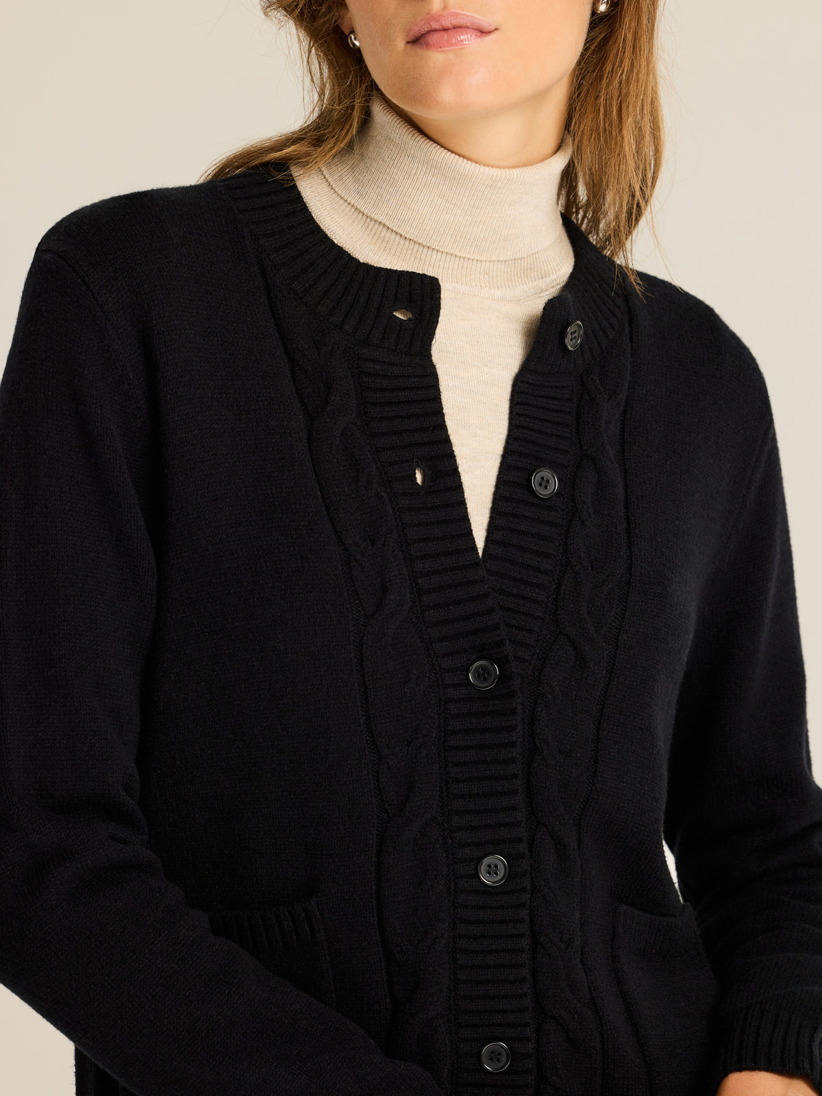 Chaqueta de punto con trenzas