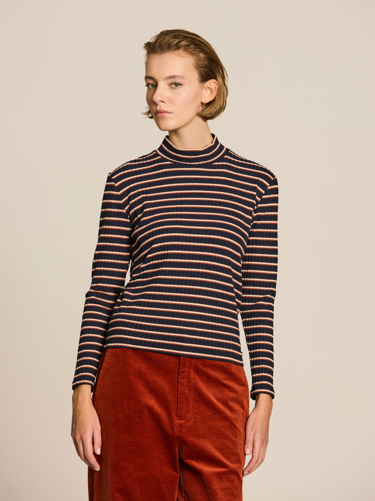 Camiseta tricolor con lúrex
