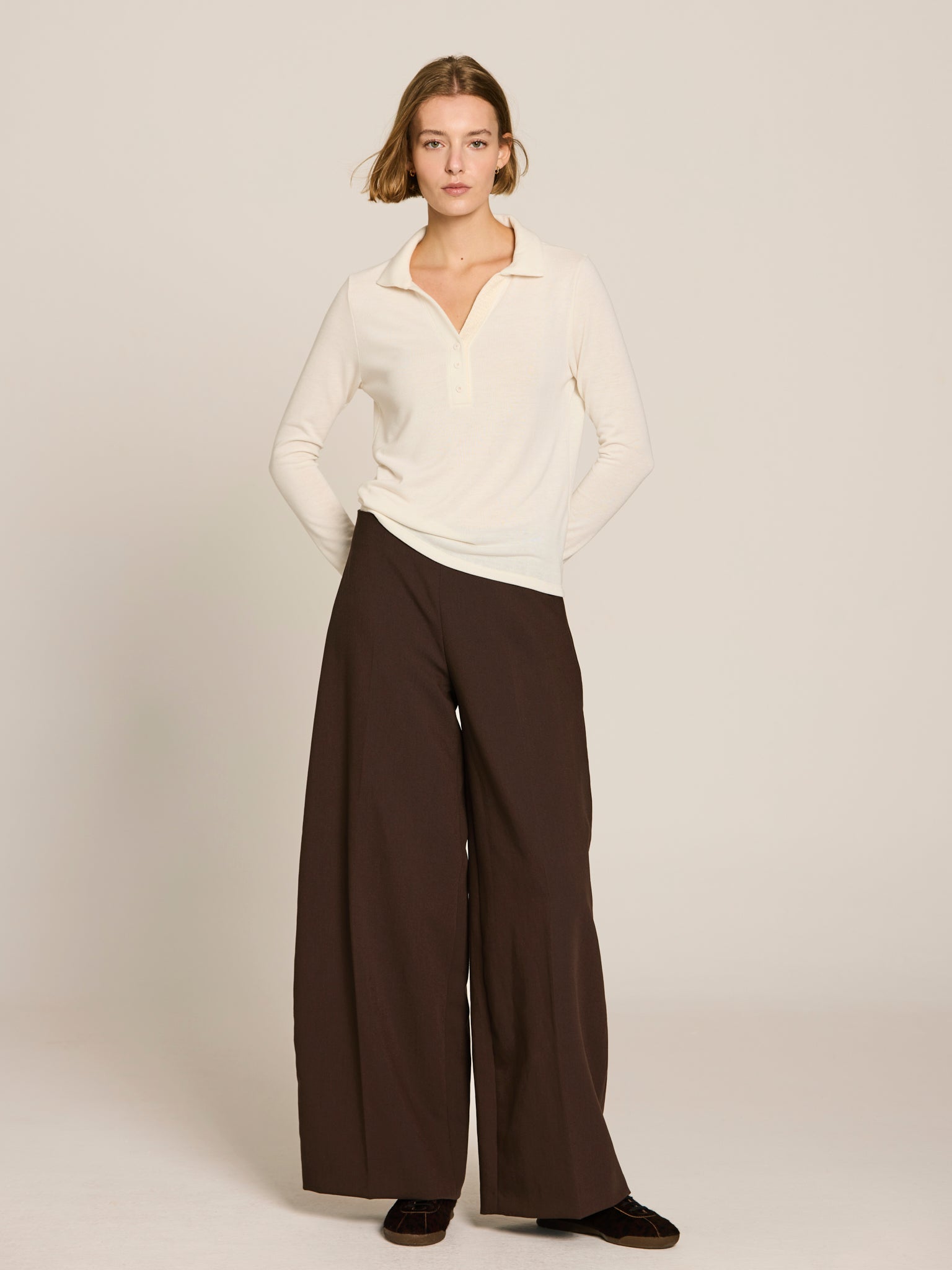 Polo de punto con detalle de tweed