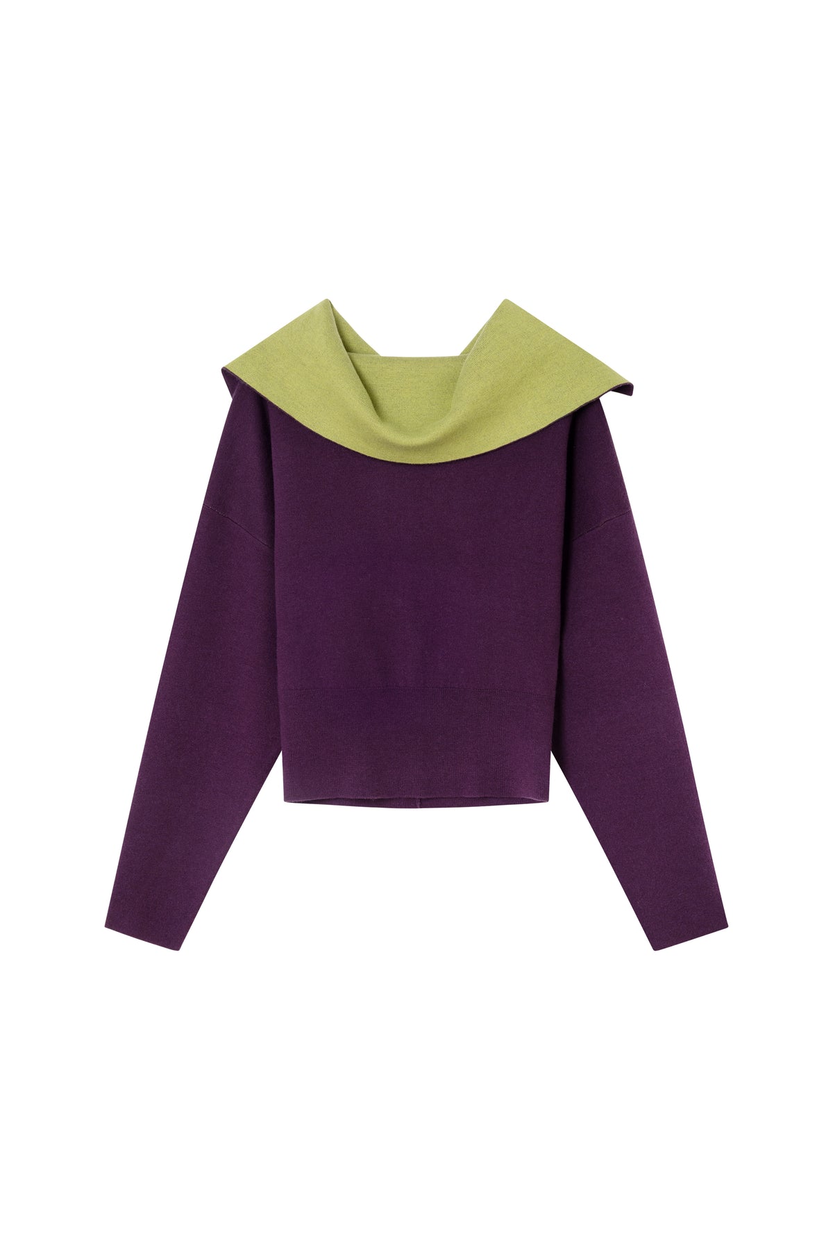 Jersey de punto Milano con cuello en contraste