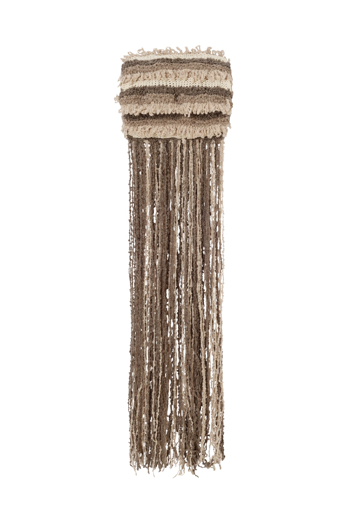 Knitted bag with long fringes