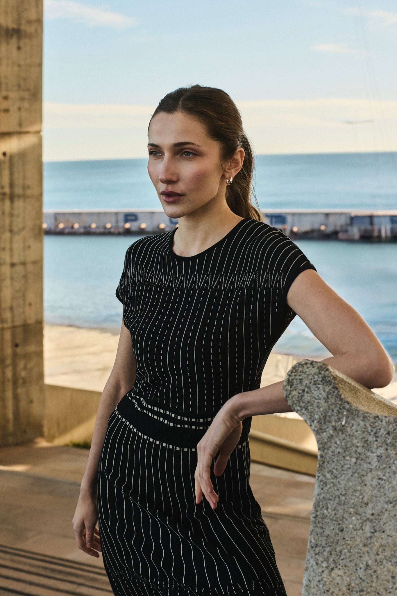 Vestit jacquard bicolor