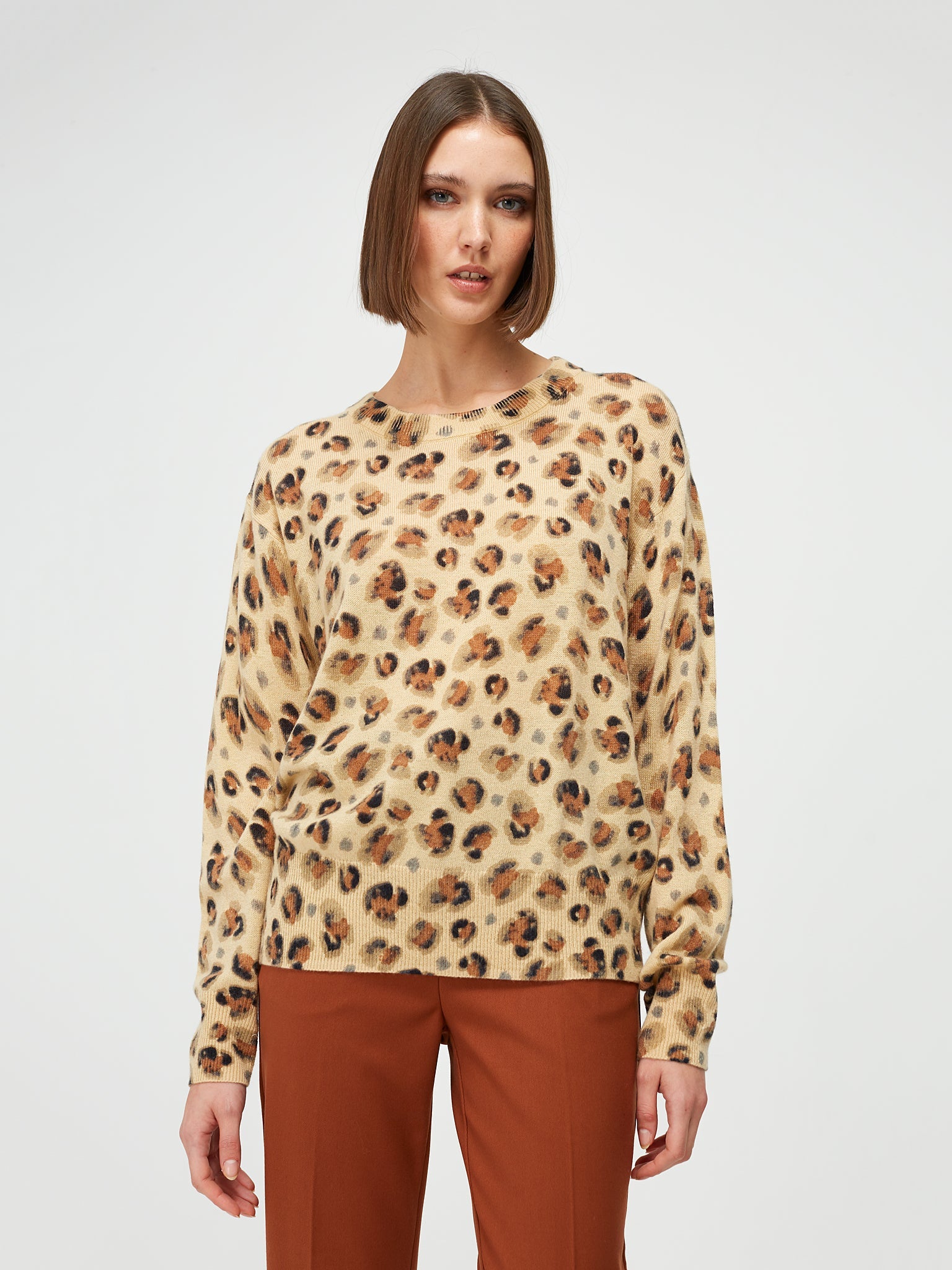 Jersey cuello redondo animal print