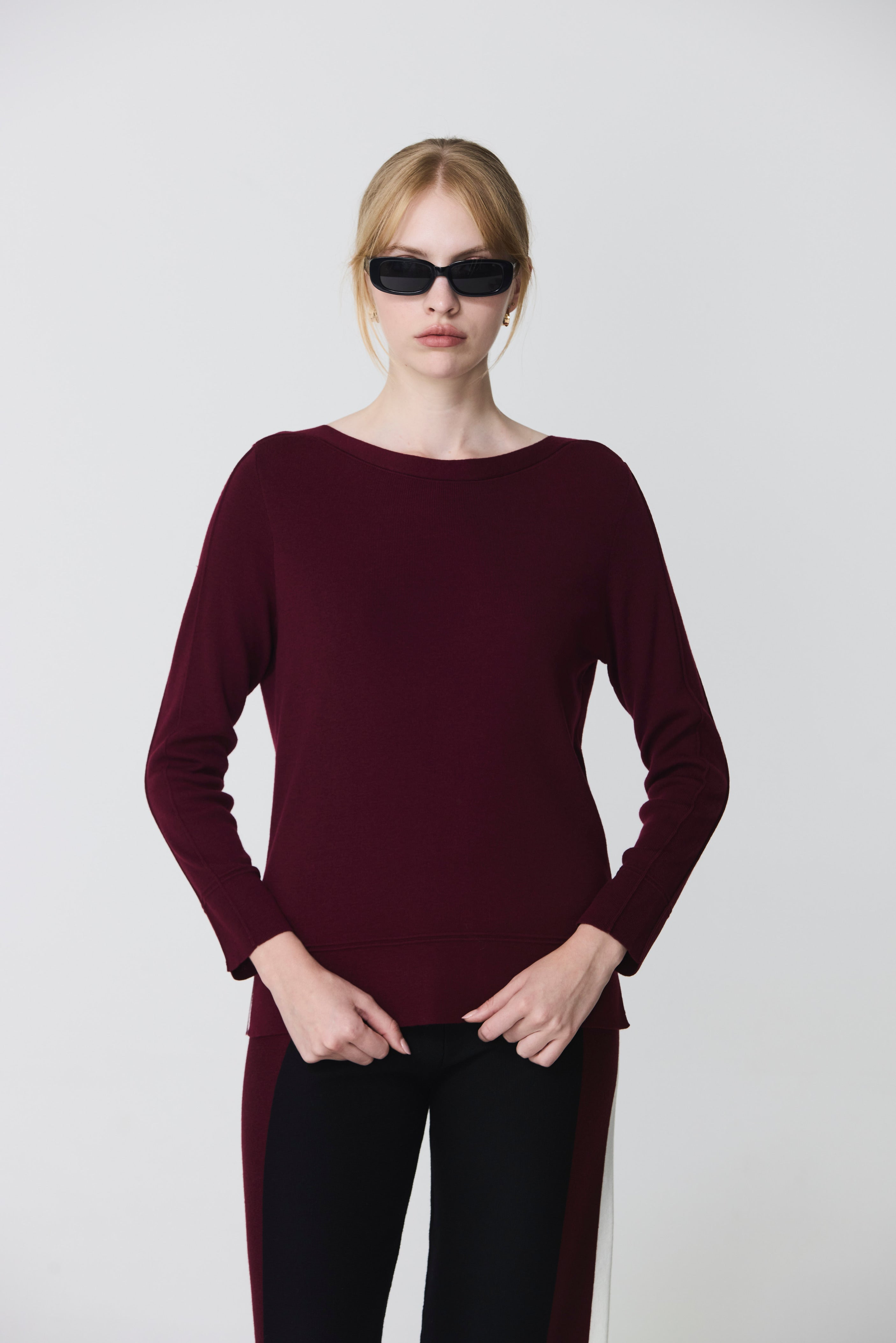 Boat neck sweater