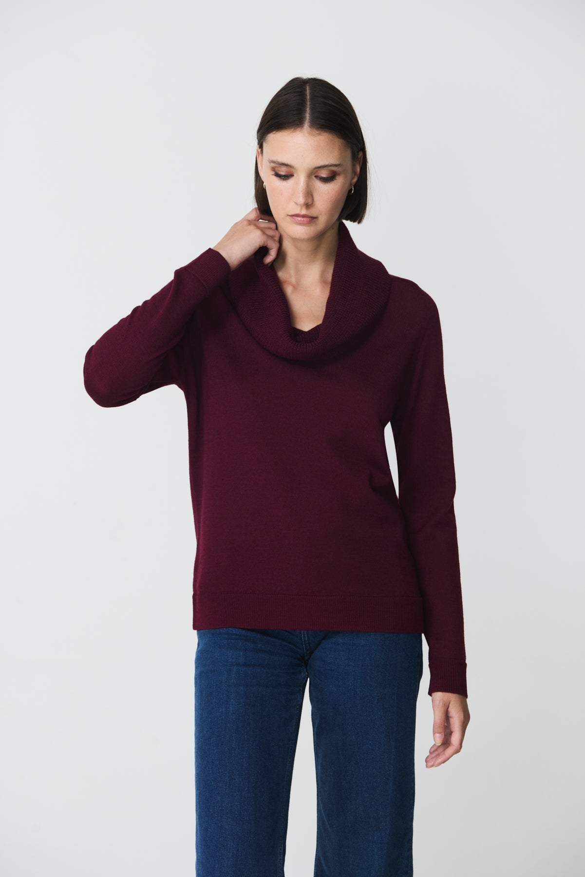 Cowl neck jumper