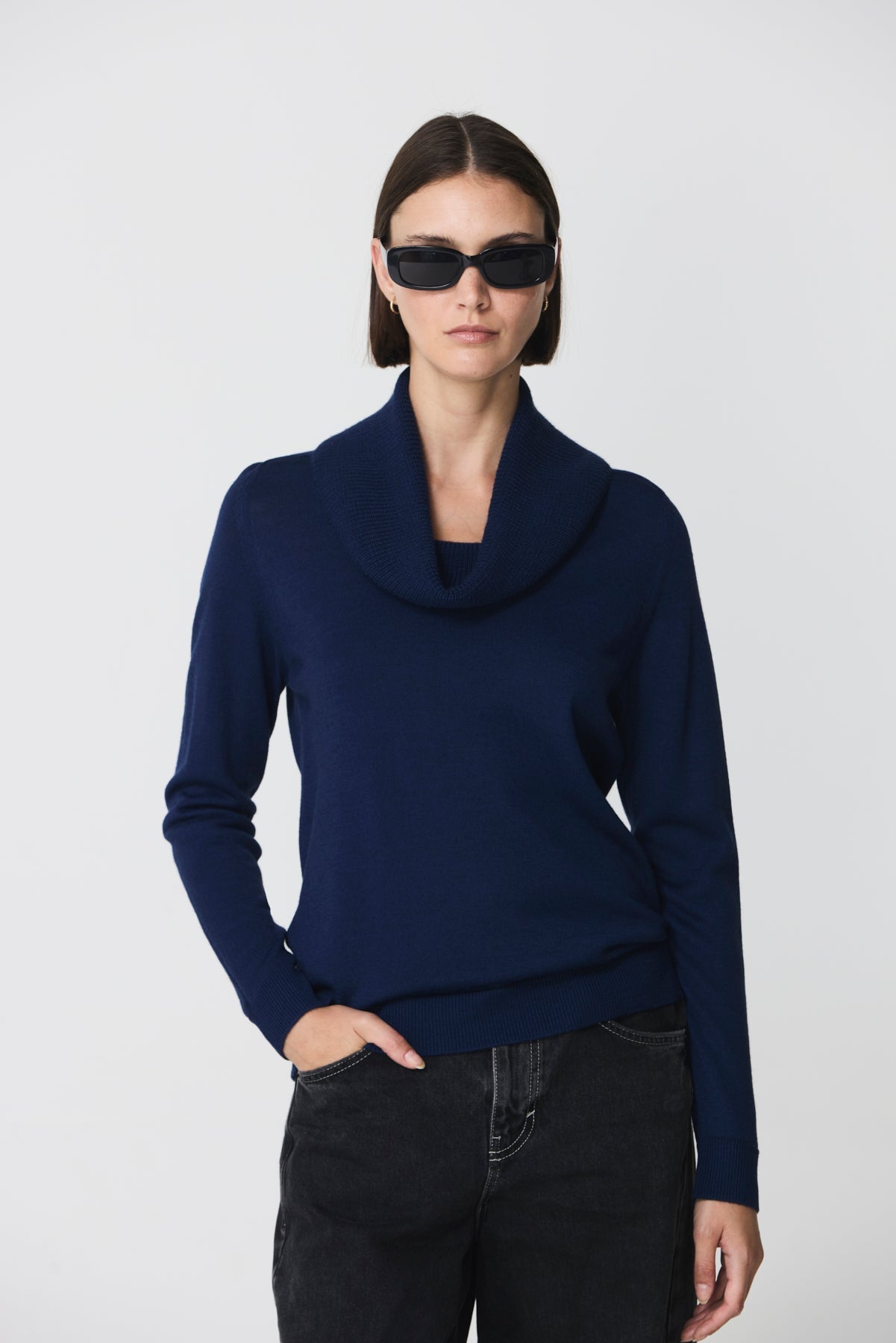 Cowl neck jumper