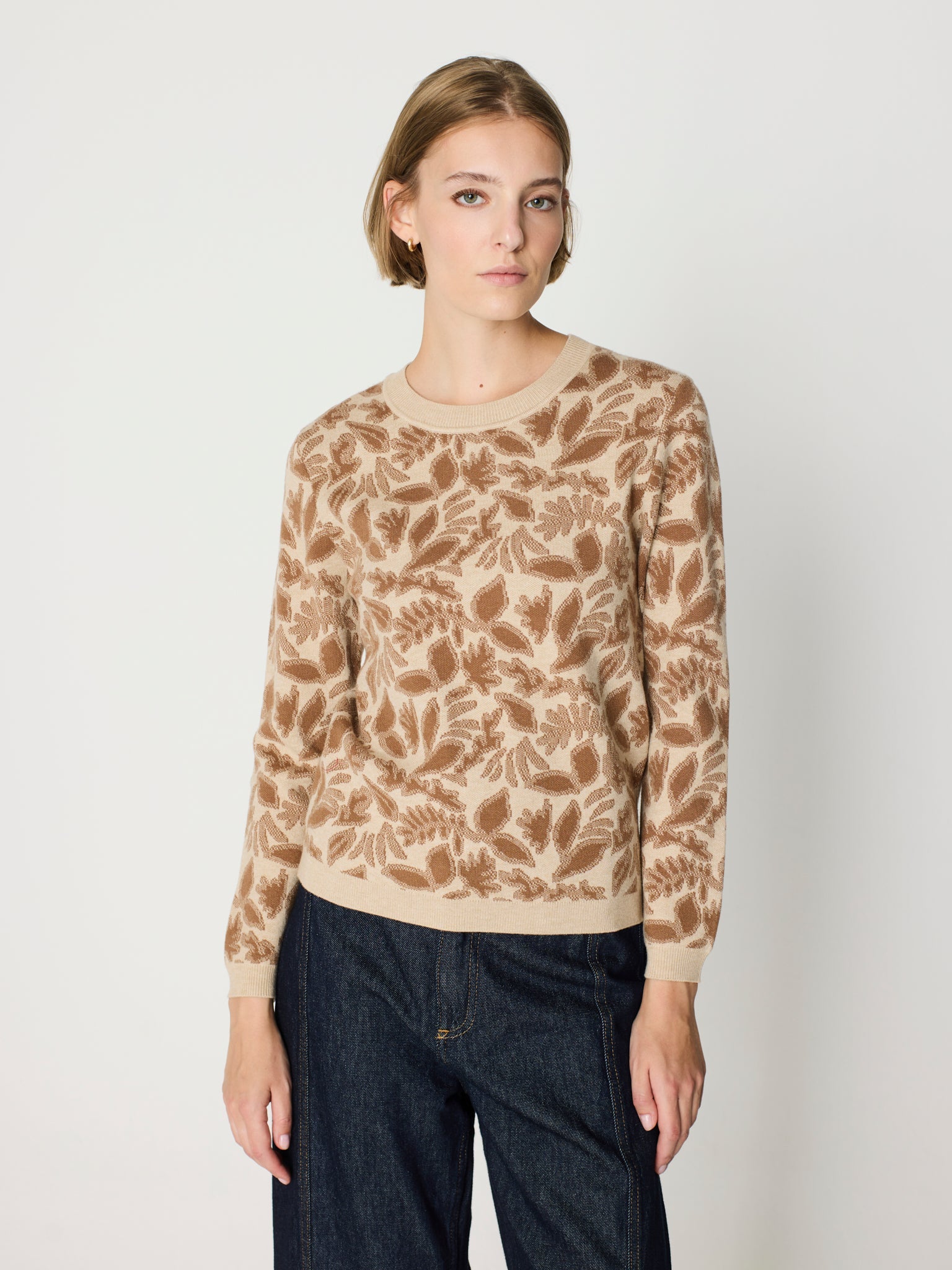 Jersey cuello redondo tipo jacquard