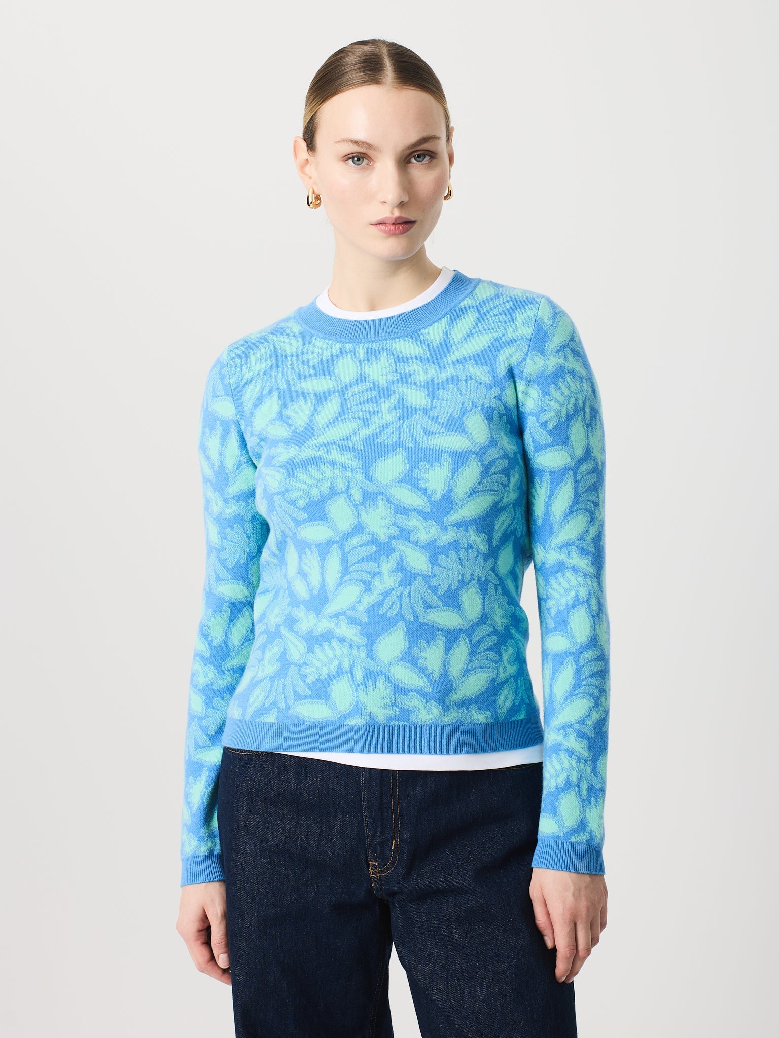 Jersey cuello redondo tipo jacquard