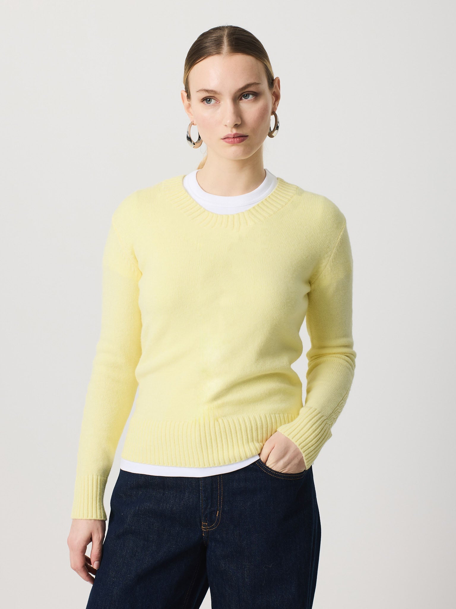 Jersey trenzado cuello redondo
