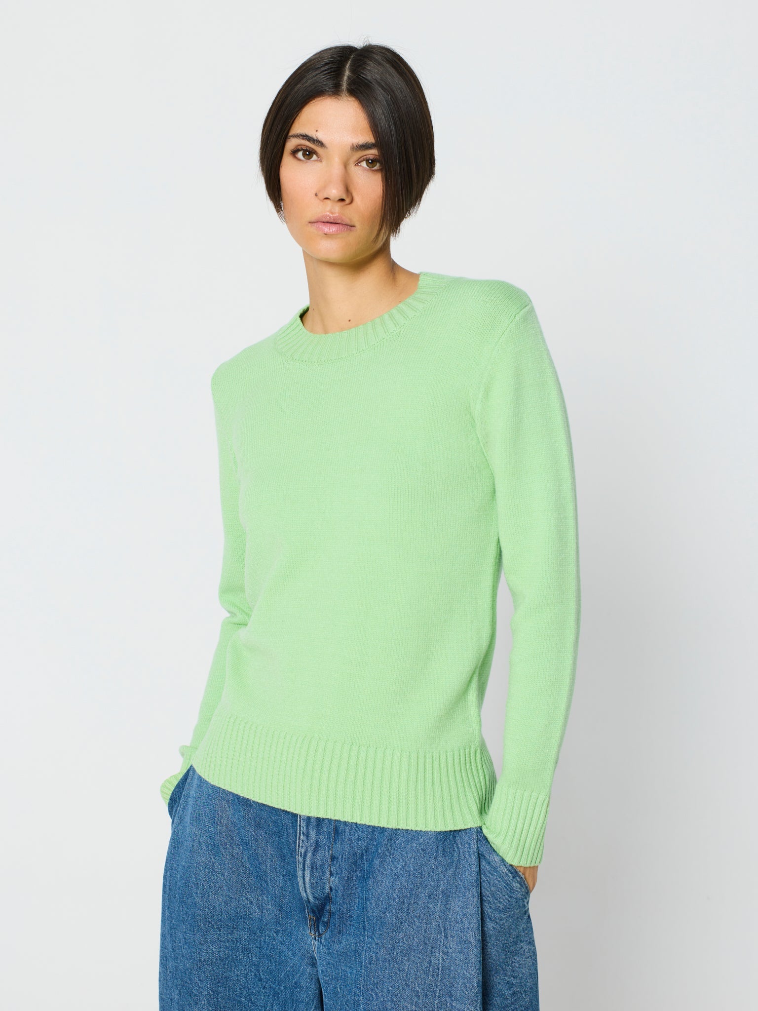 Jersey trenzado cuello redondo