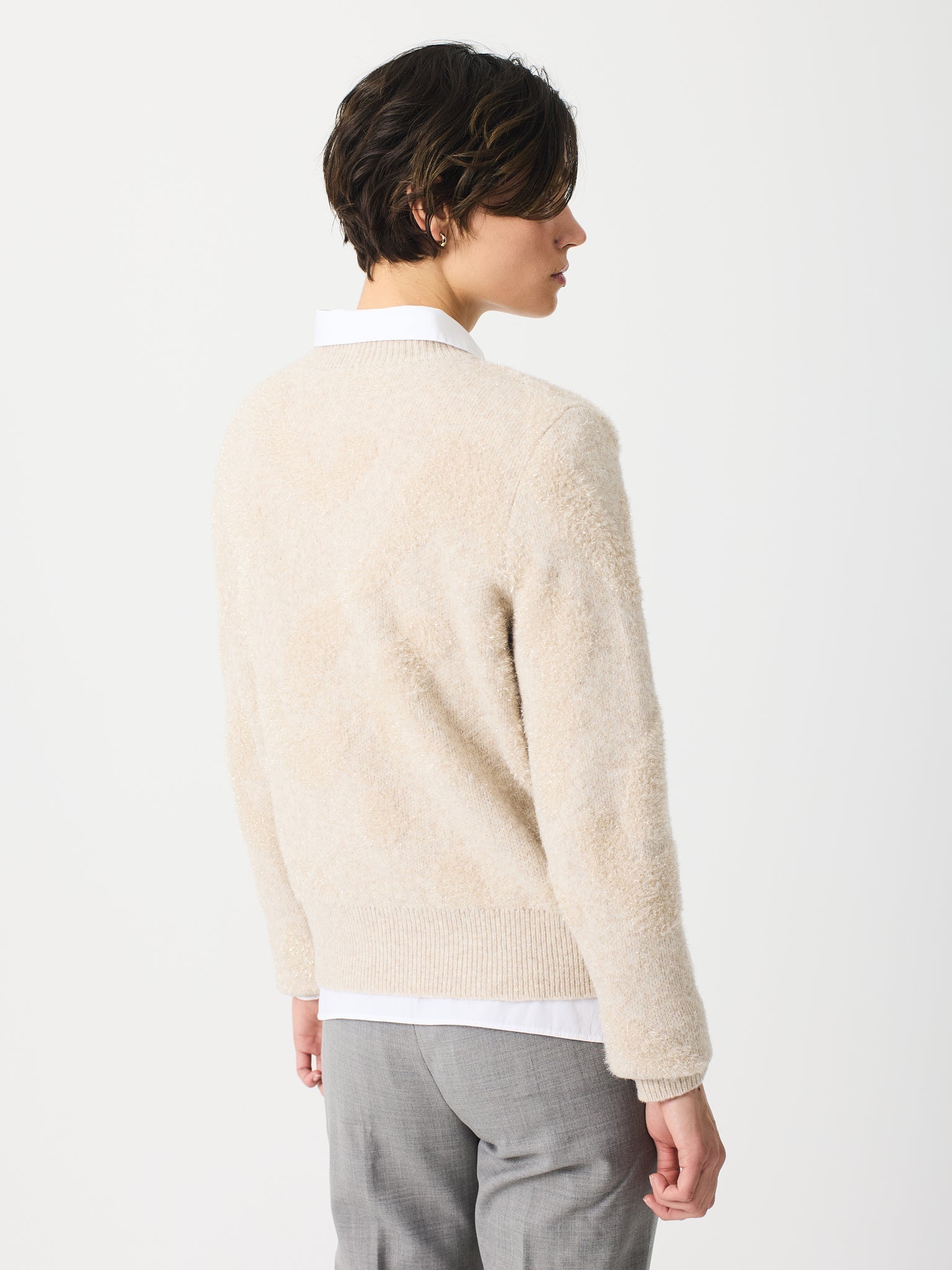Jersey de cuello redondo con jacquard de cebra