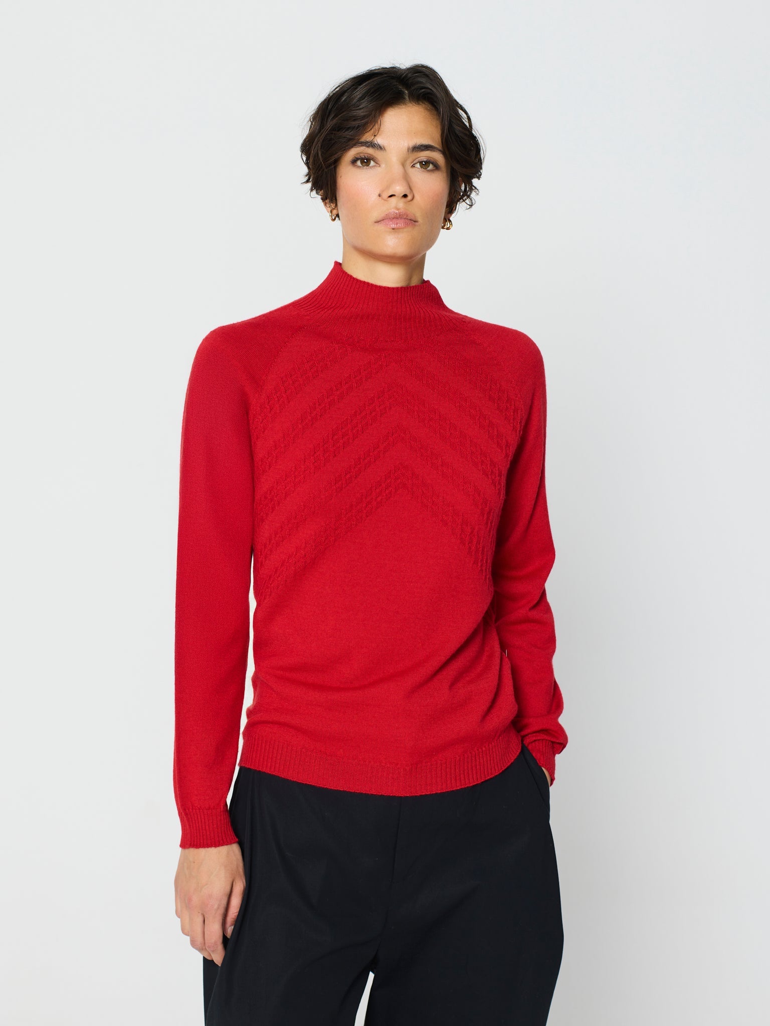 Jersey cuello perkins manga larga ranglán