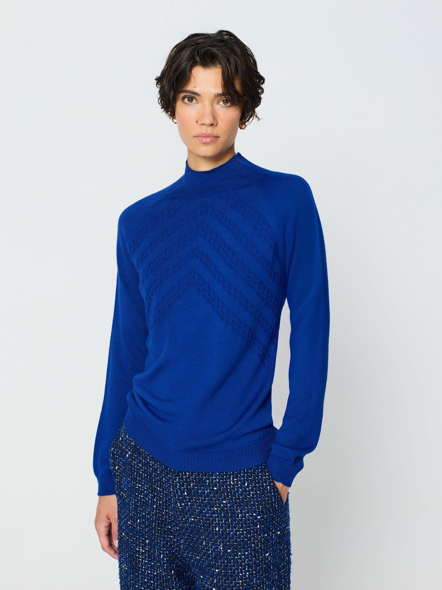 Jersey cuello perkins manga larga ranglán