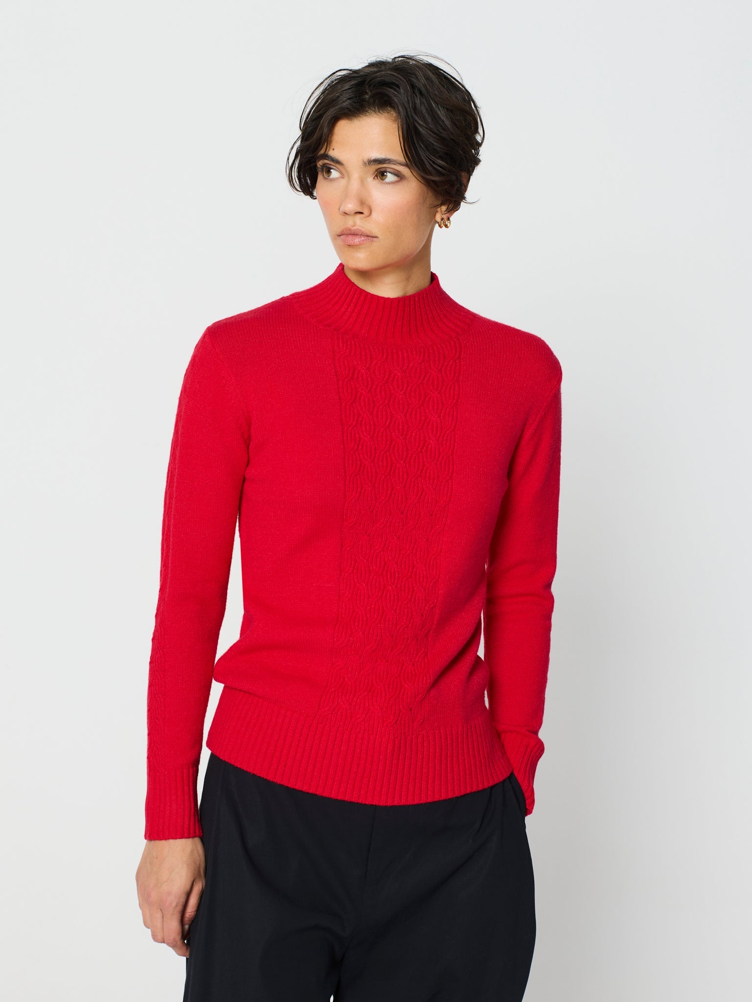 Jersey trenzado cuello alto