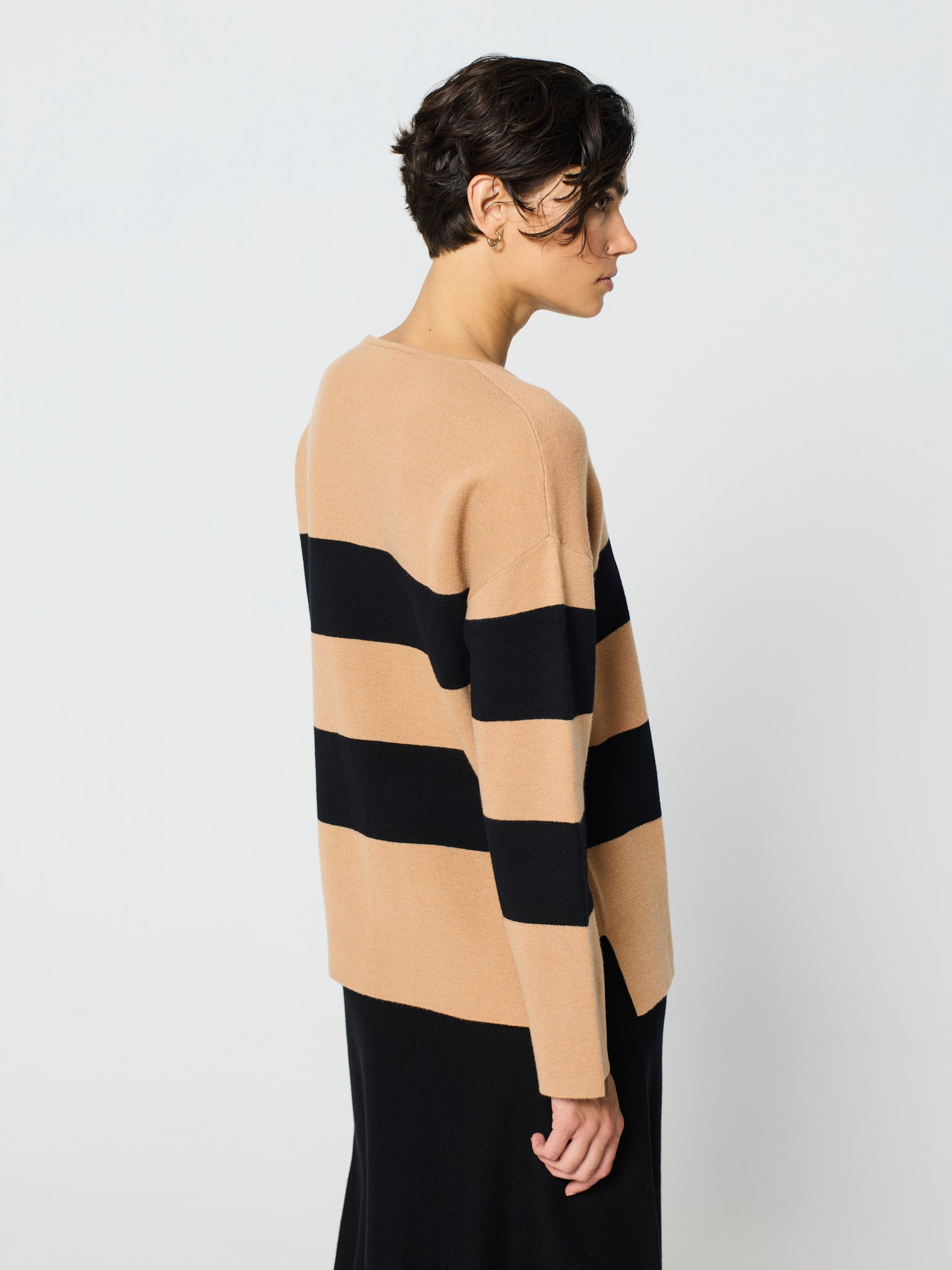 Jersey a rayas corte recto