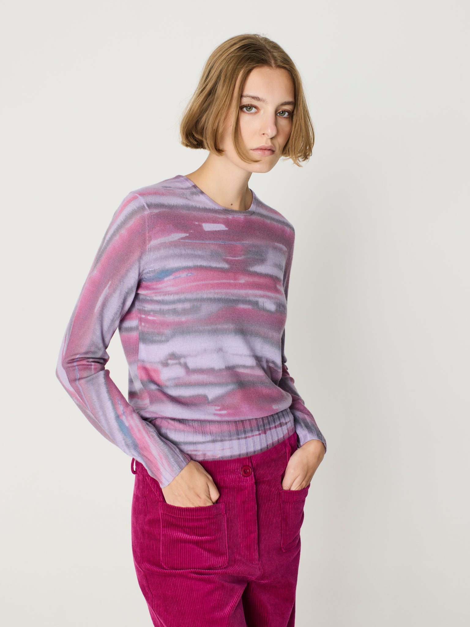 Jersey cuello redondo estampado
