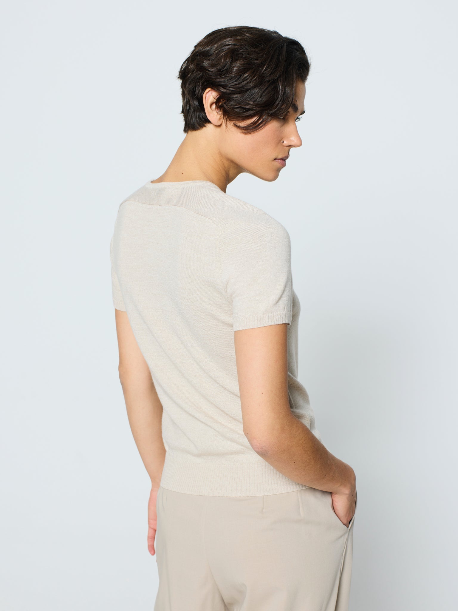 Twinset de cuello redondo