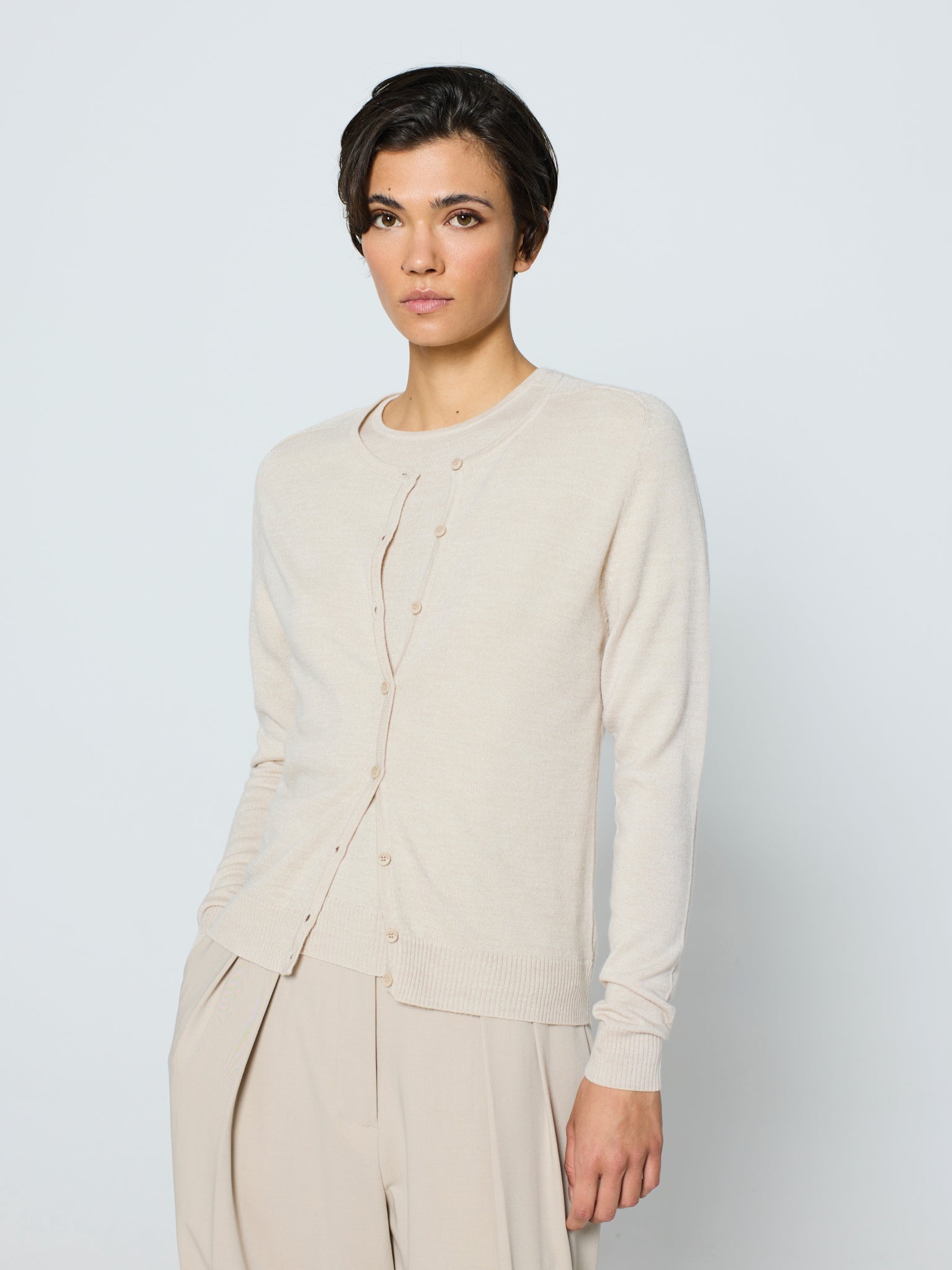 Twinset de cuello redondo
