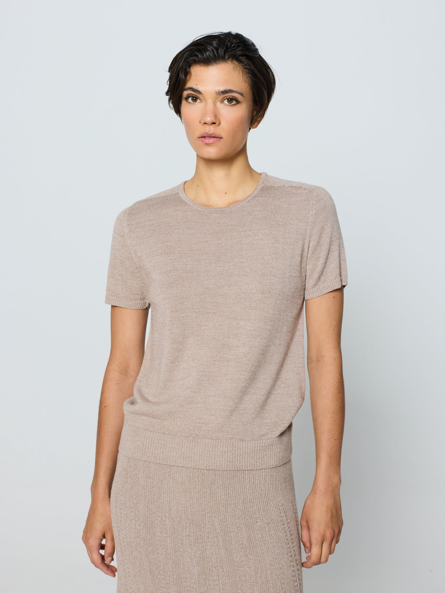 Twinset de cuello redondo