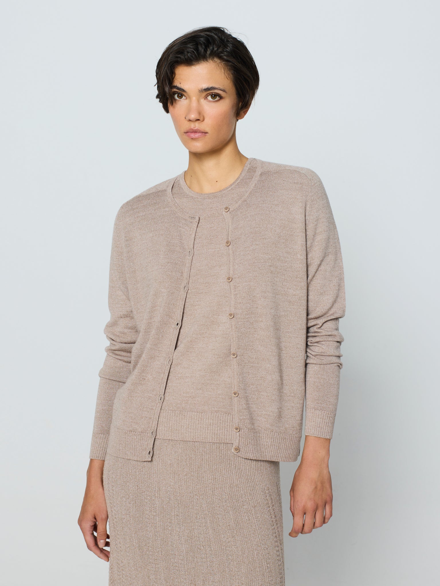 Twinset de cuello redondo