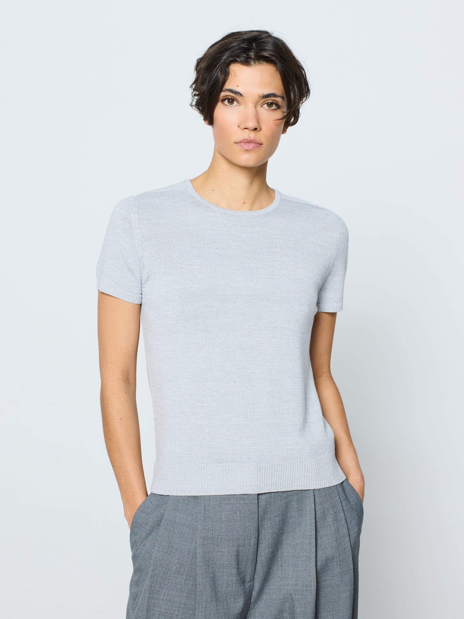 Twinset de cuello redondo